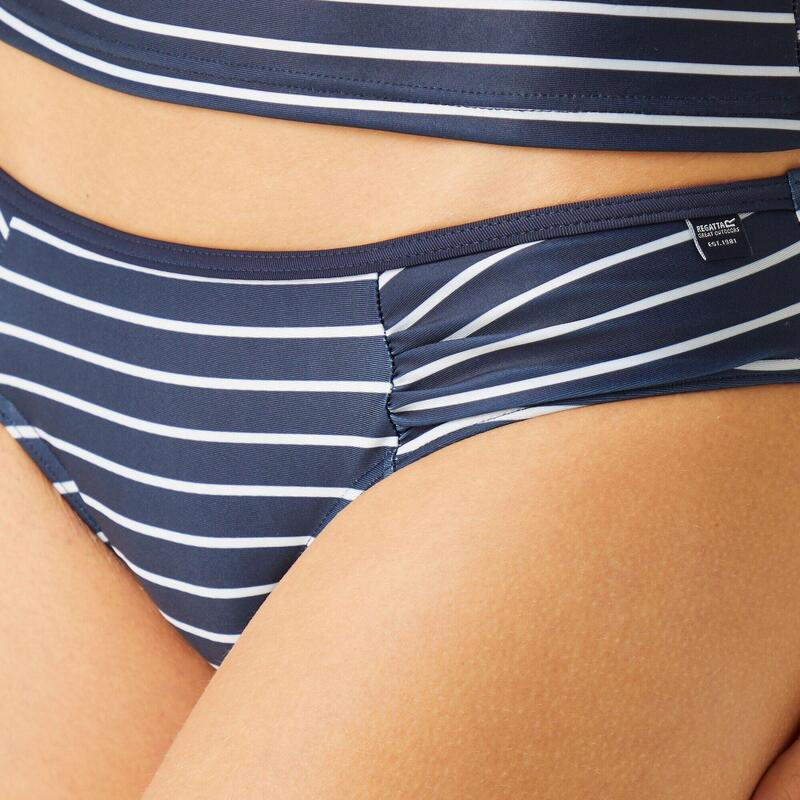 Dames Aceana Stripe Bikinibroekje (Marine / Wit)