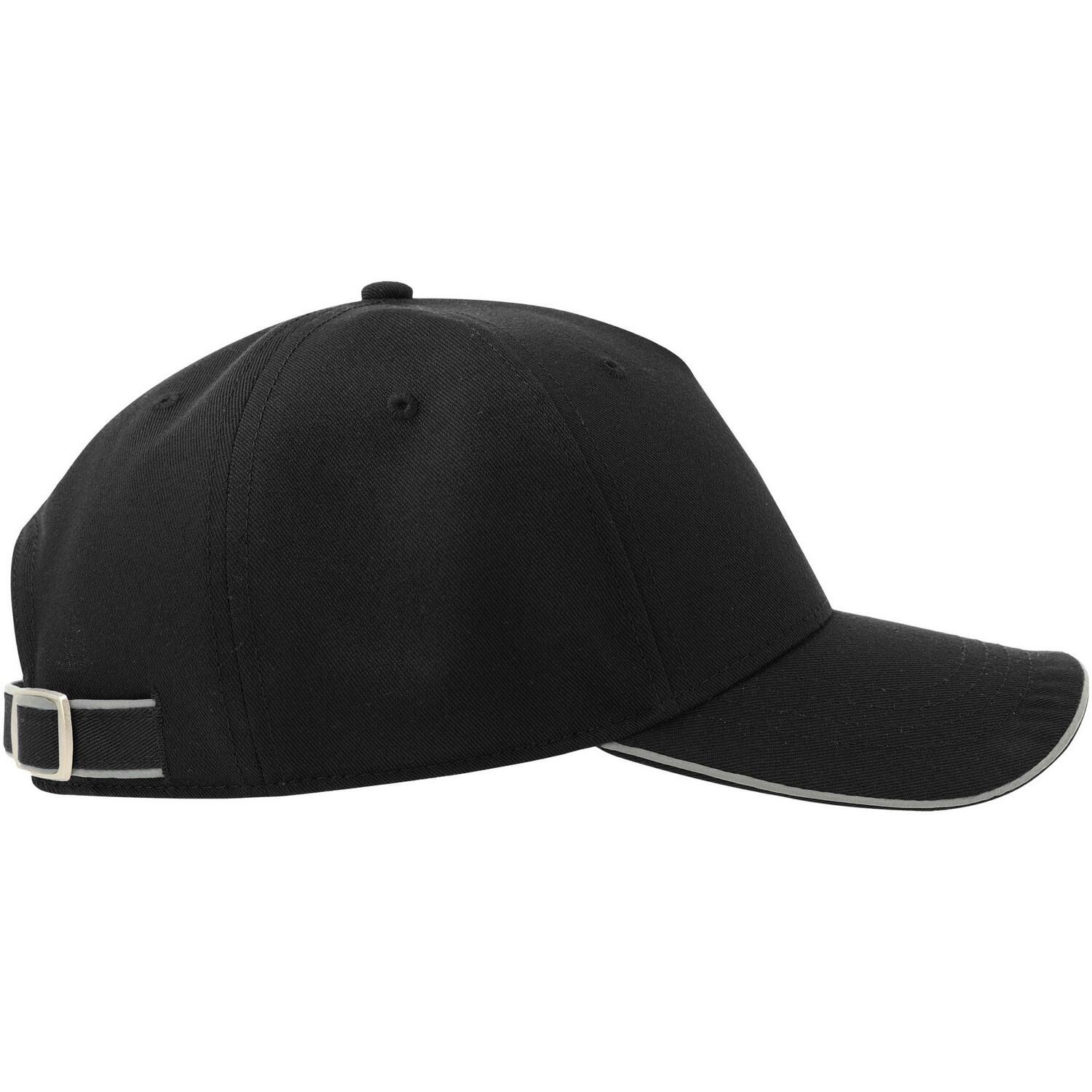 Unisex Adult Reflective 5 Panel Baseball Cap (Black) 3/3