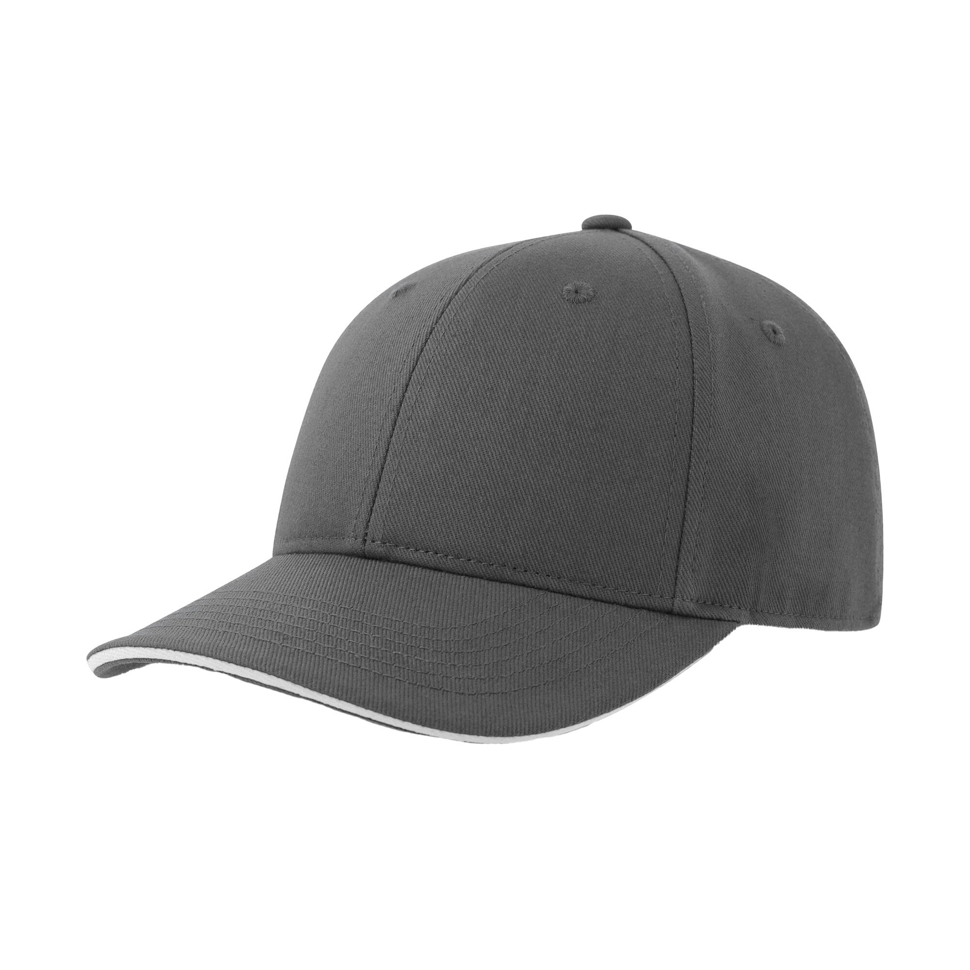 ATLANTIS Unisex Adult Liberty Sandwich 6 Panel Cap (Dark Grey/White)