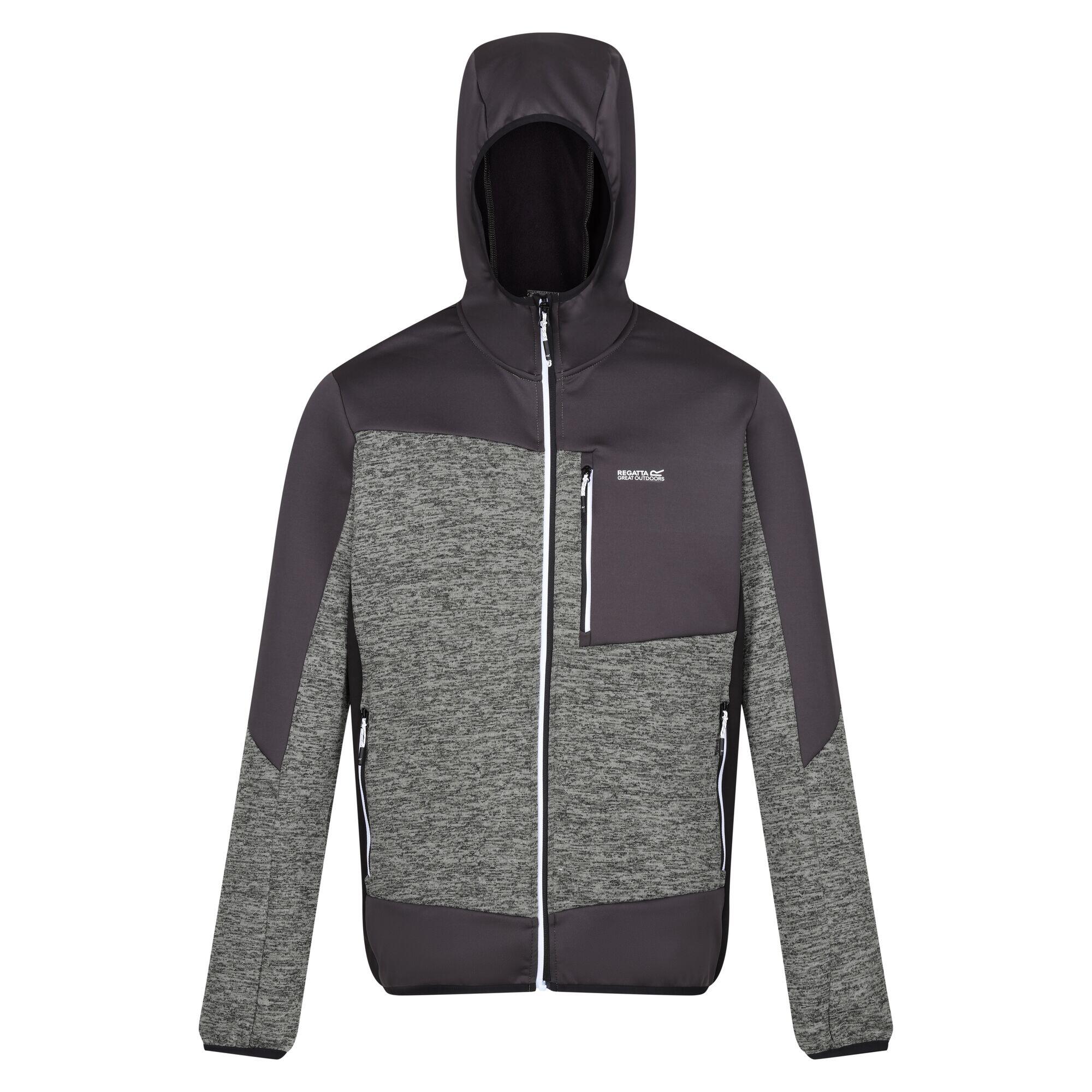REGATTA Mens Cadford VI Marl Hooded Fleece Jacket (Agave Green/Ash)