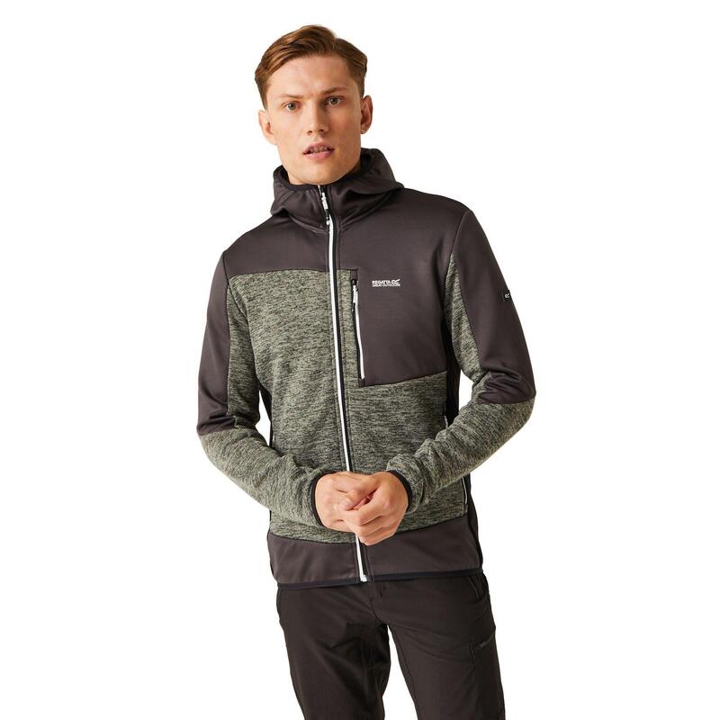 "Cadford VI" Fleecejacke mit Kapuze für Herren Agaven-Grün/Asche