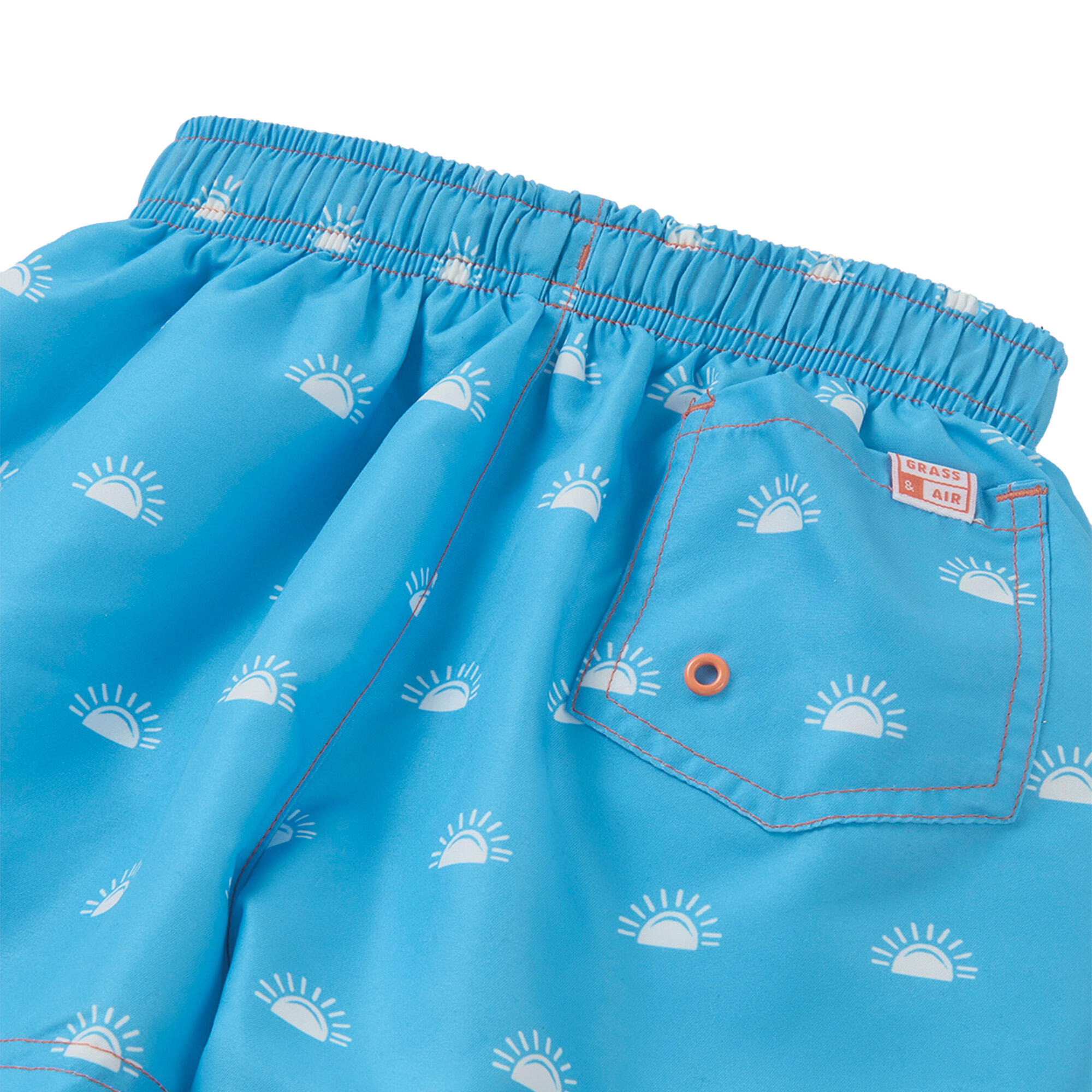 Kids Cornflower Blue Woven Printed Swim Shorts 3/3
