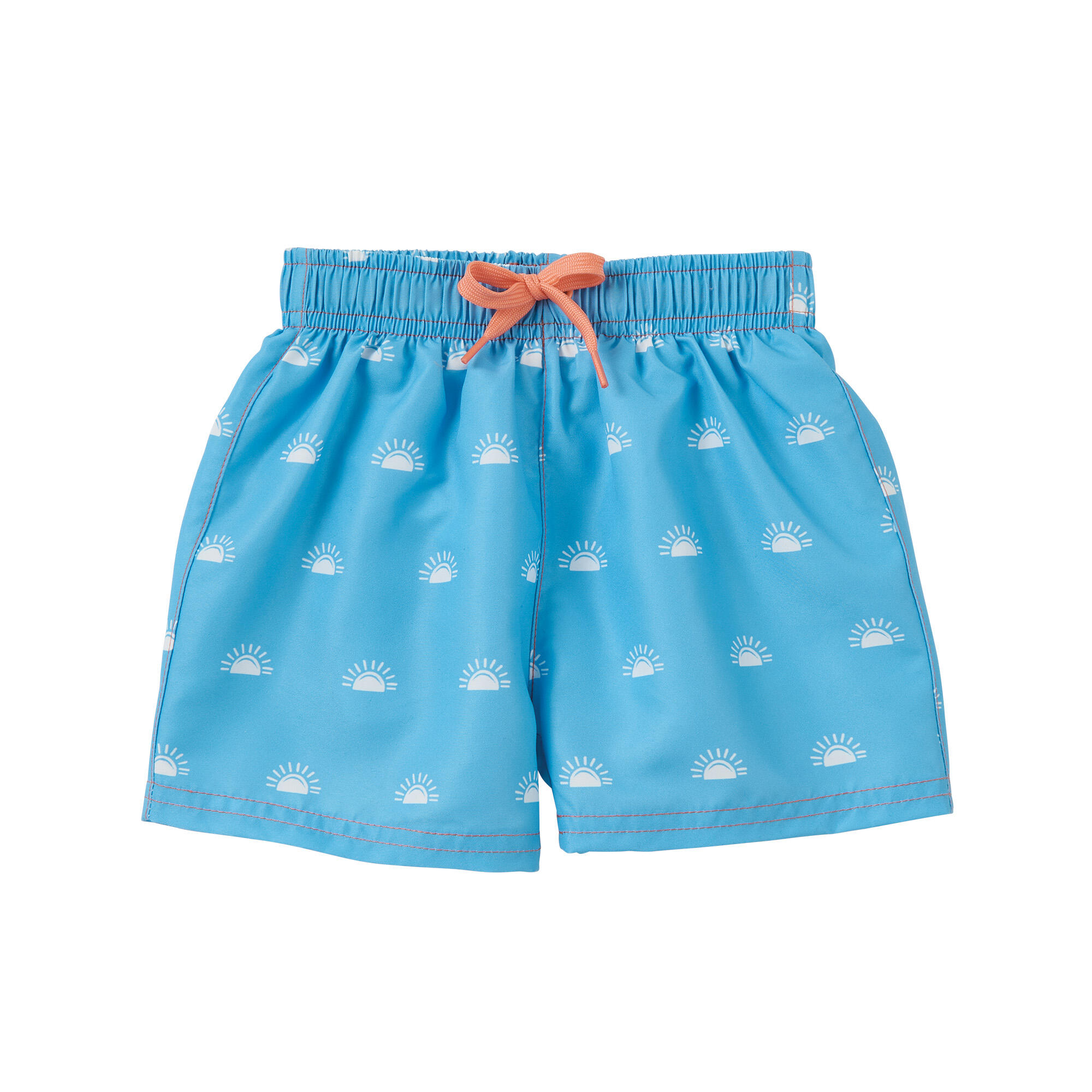 Kids Cornflower Blue Woven Printed Swim Shorts 1/3
