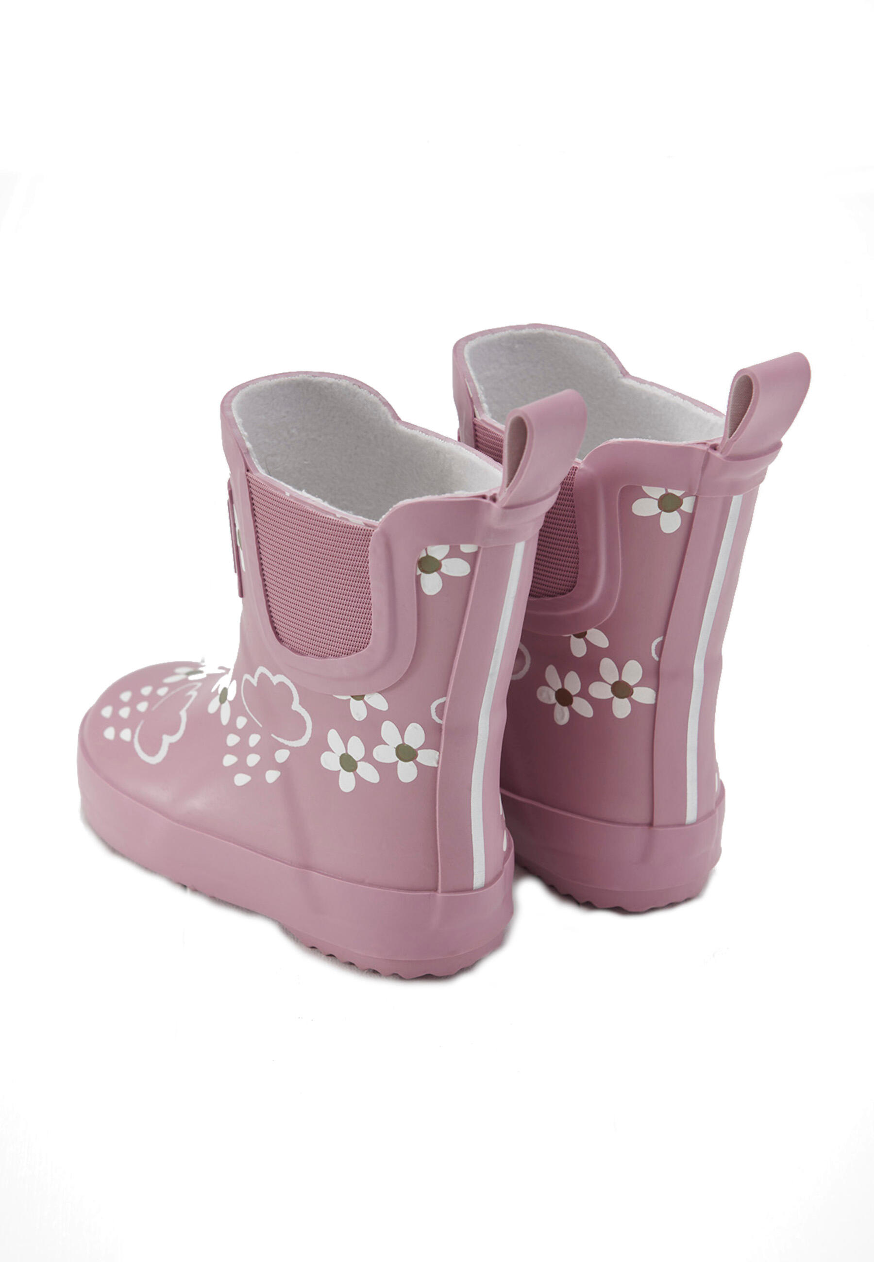 Pink Bloom Floral Short Colour-Changing Kids Wellies 3/3
