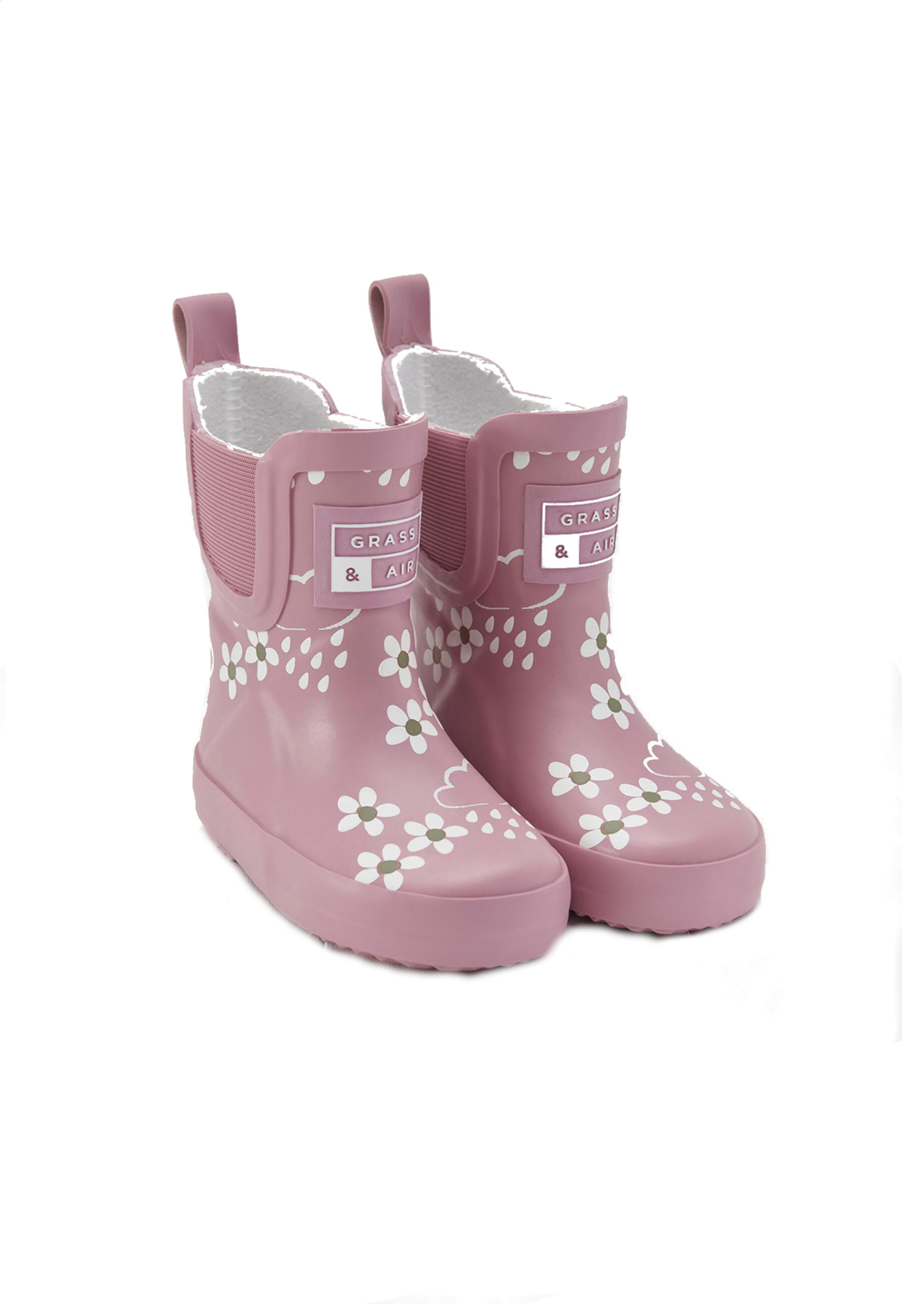 Pink Bloom Floral Short Colour-Changing Kids Wellies 1/3