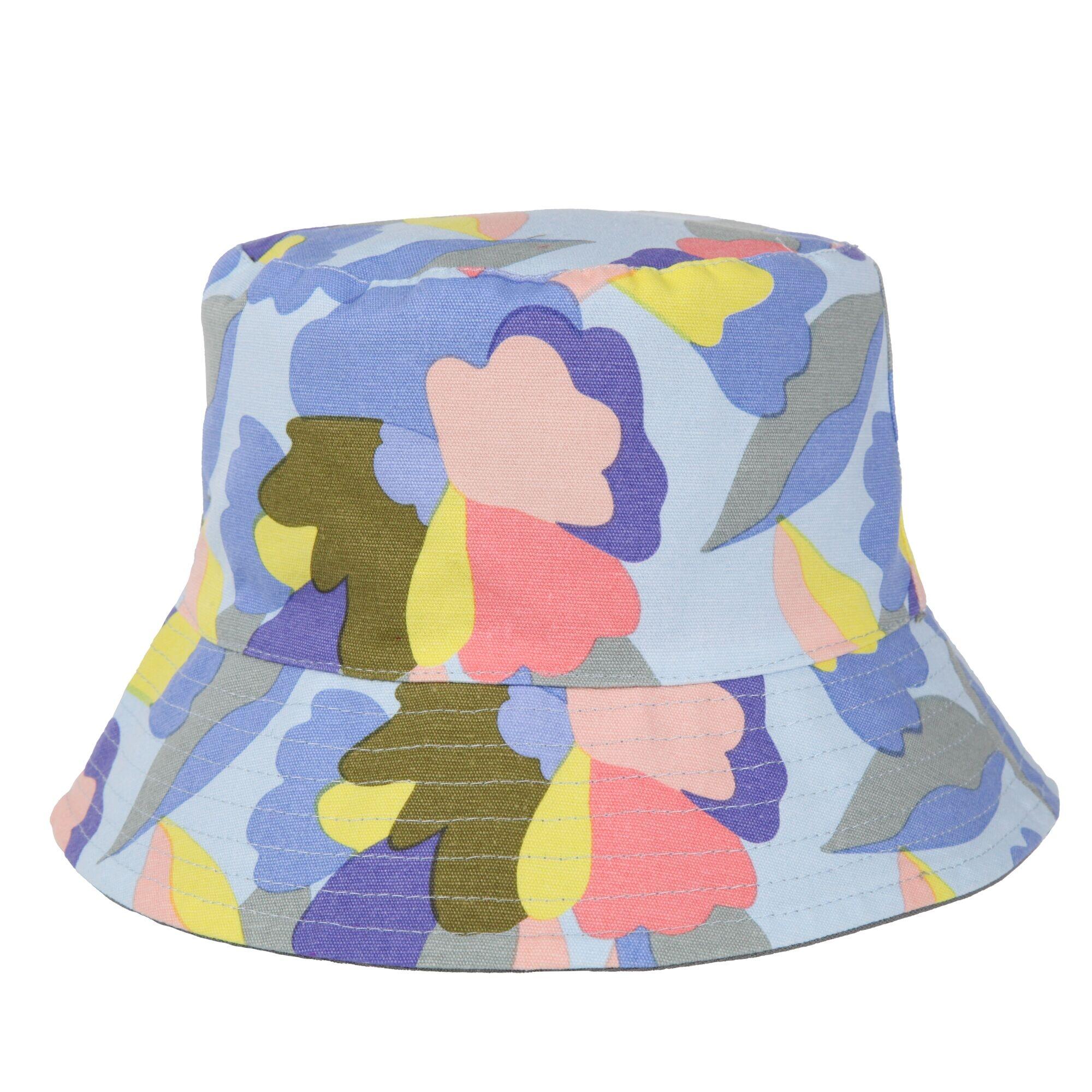 Womens/Ladies Abstract Floral Reversible Bucket Hat (Green Milieu) 3/5