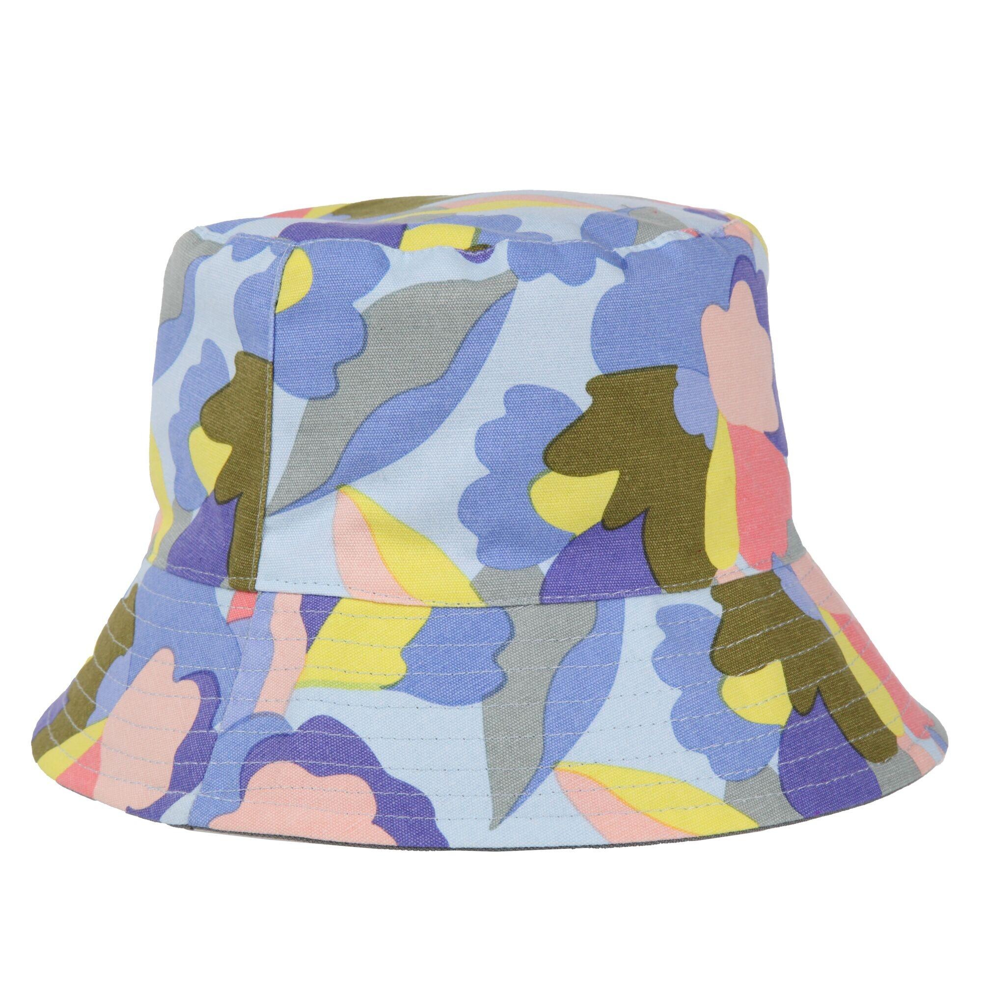 Womens/Ladies Abstract Floral Reversible Bucket Hat (Green Milieu) 2/5