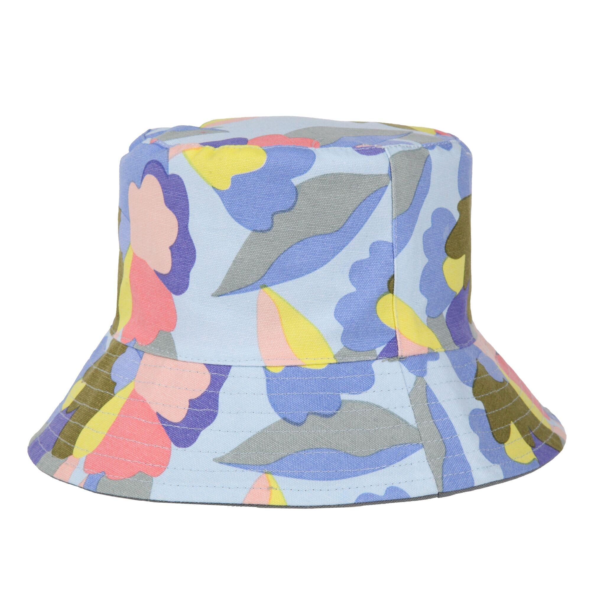 Womens/Ladies Abstract Floral Reversible Bucket Hat (Green Milieu) 4/5