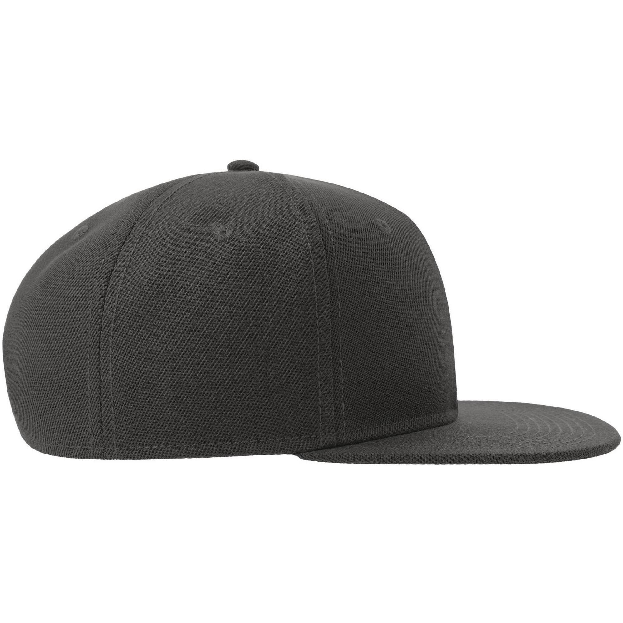 Unisex Adult 6 Panel Flat Peak Baseball Cap (Dark Grey) 3/3