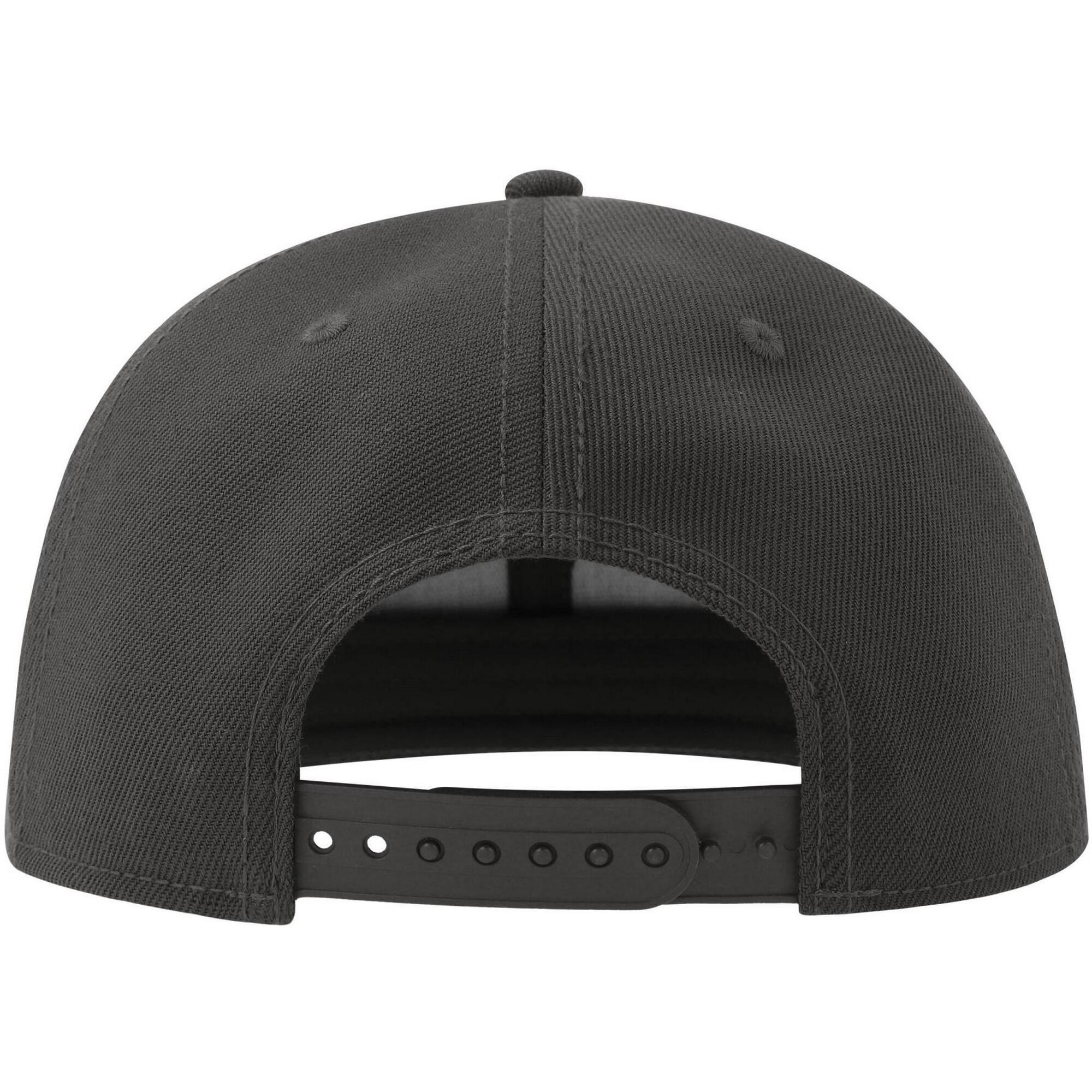 Unisex Adult 6 Panel Flat Peak Baseball Cap (Dark Grey) 2/3