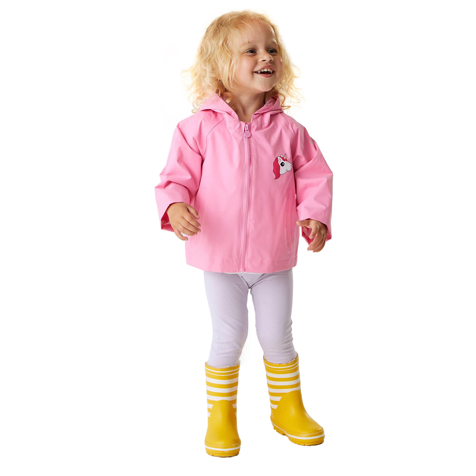 Childrens/Kids Luna The Unicorn Waterproof Jacket (Sweet Pink) 4/5