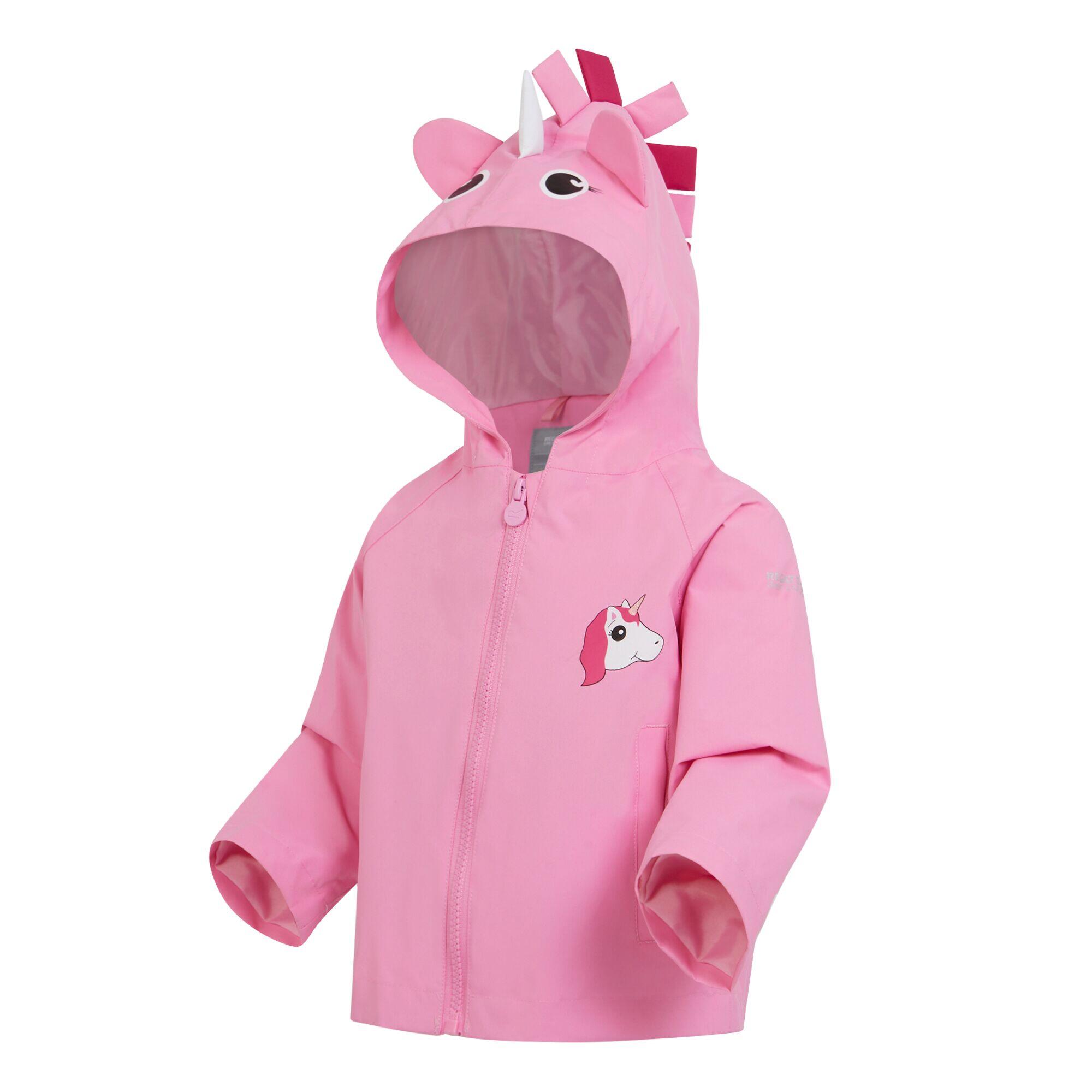 Childrens/Kids Luna The Unicorn Waterproof Jacket (Sweet Pink) 3/5