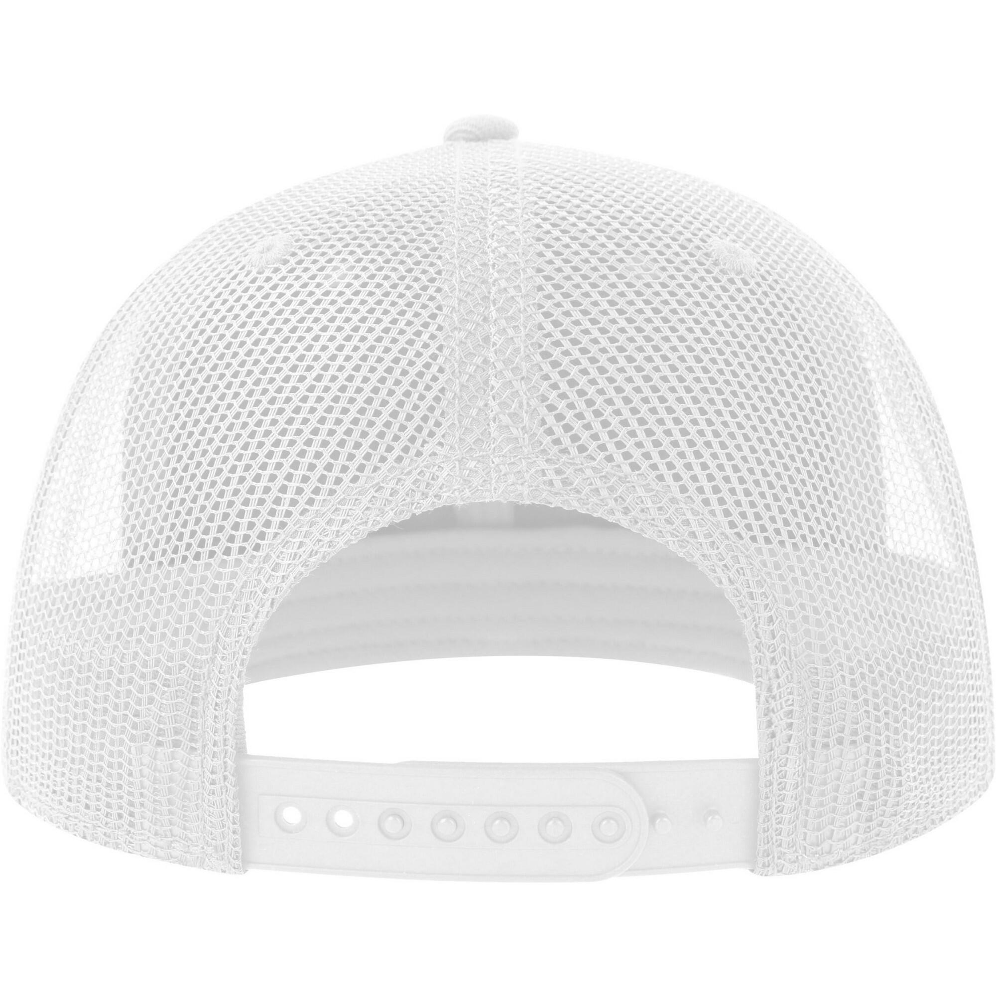 Unisex Adult Mesh 6 Panel Trucker Cap (White) 2/3