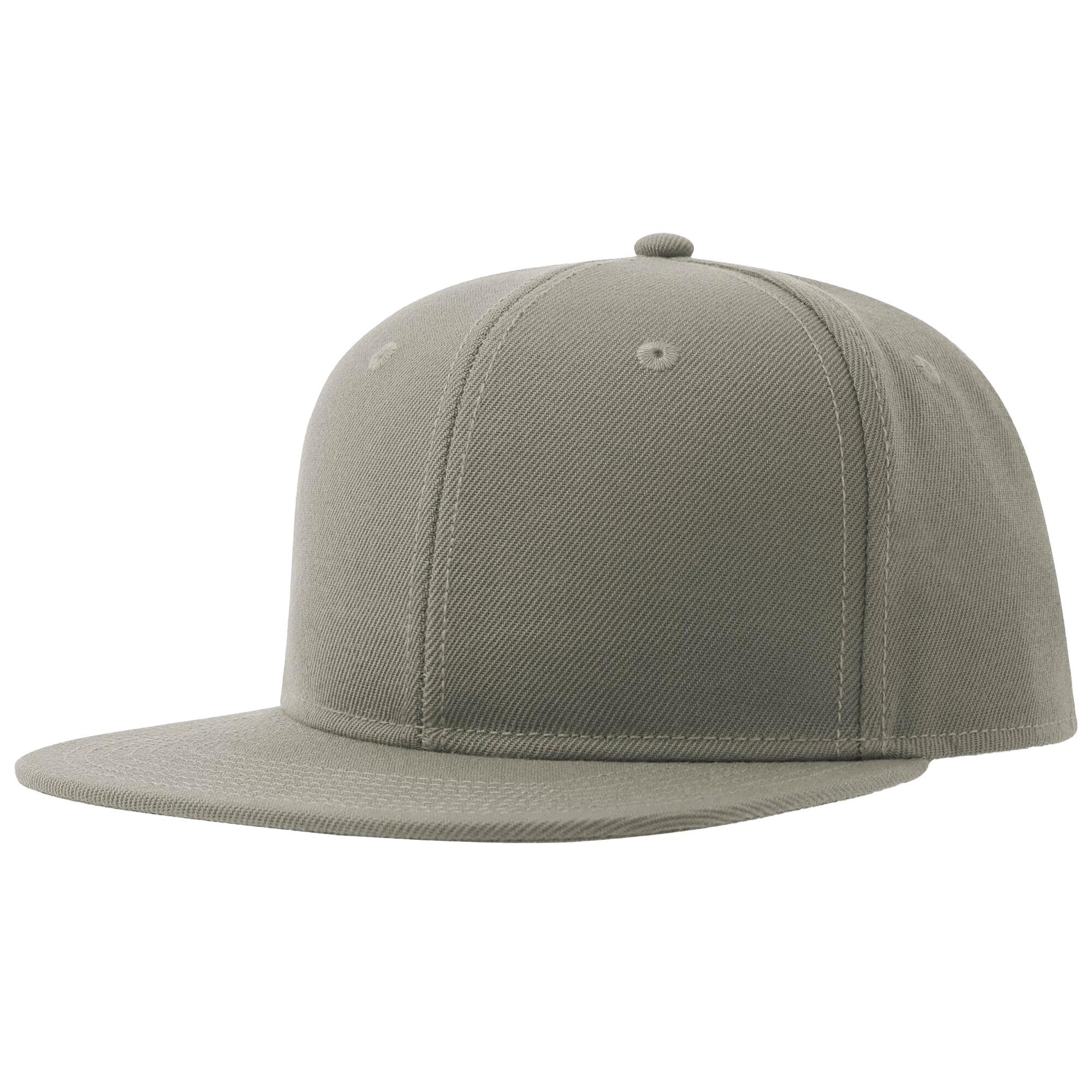 ATLANTIS Unisex Adult 6 Panel Flat Peak Baseball Cap (Grey)