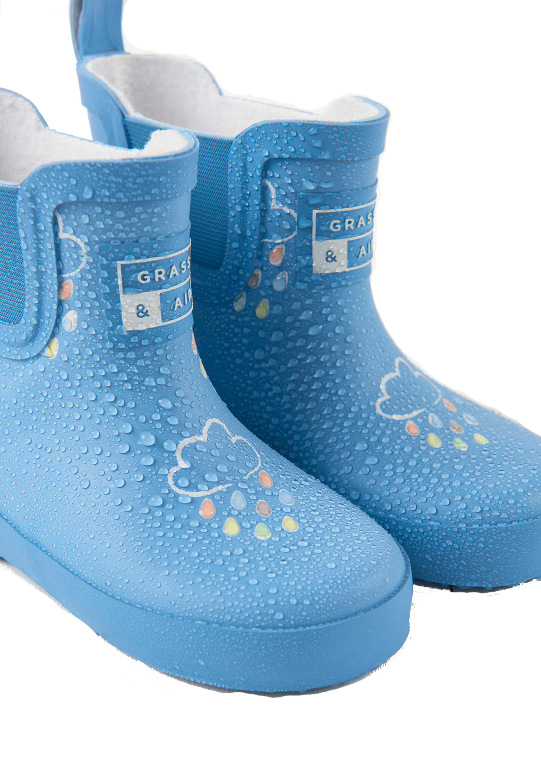 Cornflower Blue Short Colour-Changing Kids Wellies 2/3