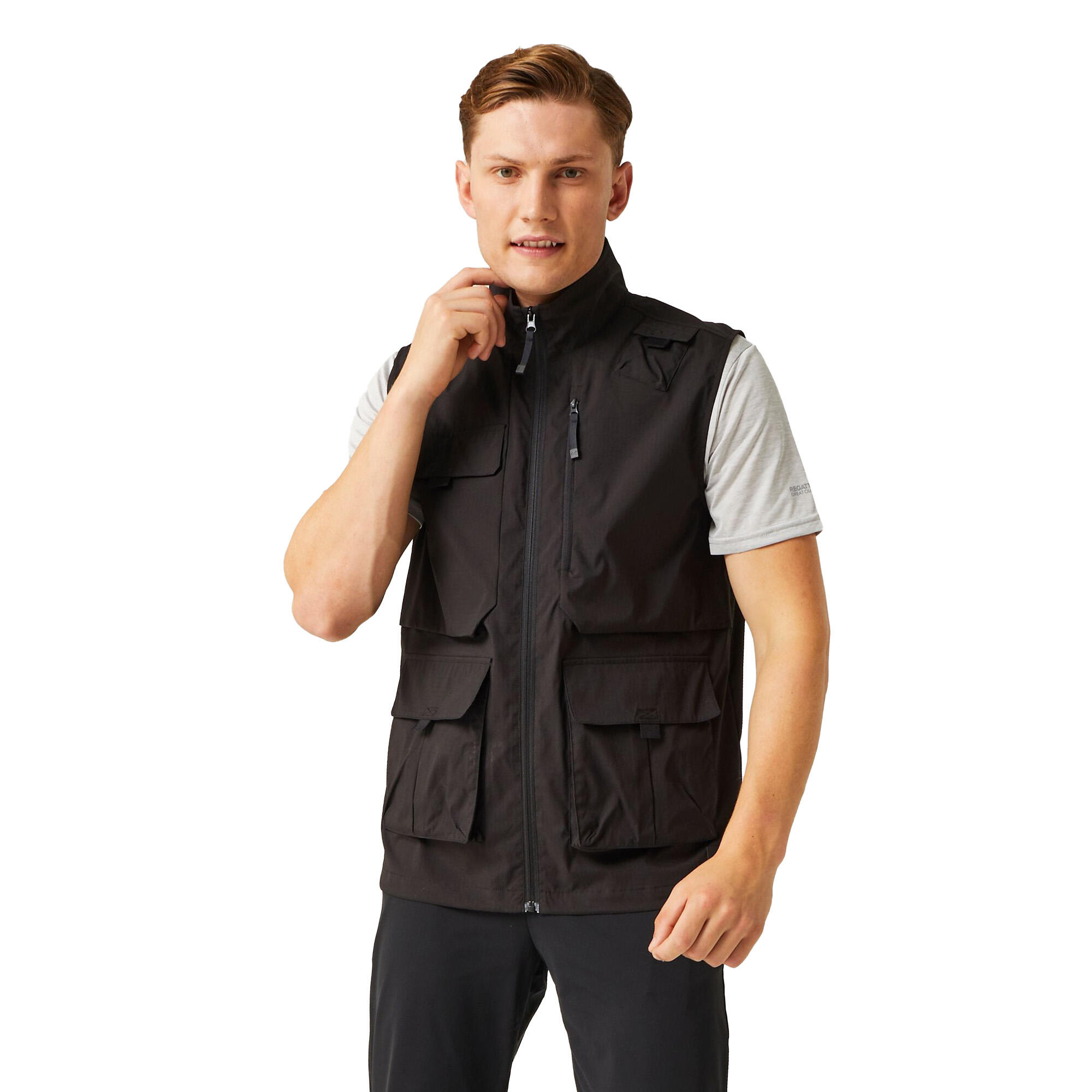 Men's TRAVEL LIGHT sleeveless jacket (Black)