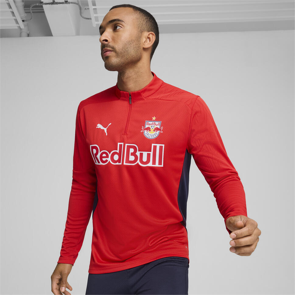Męska bluza treningowa z zamkiem 1/4 FC Red Bull Salzburg PUMA Red Navy Blue