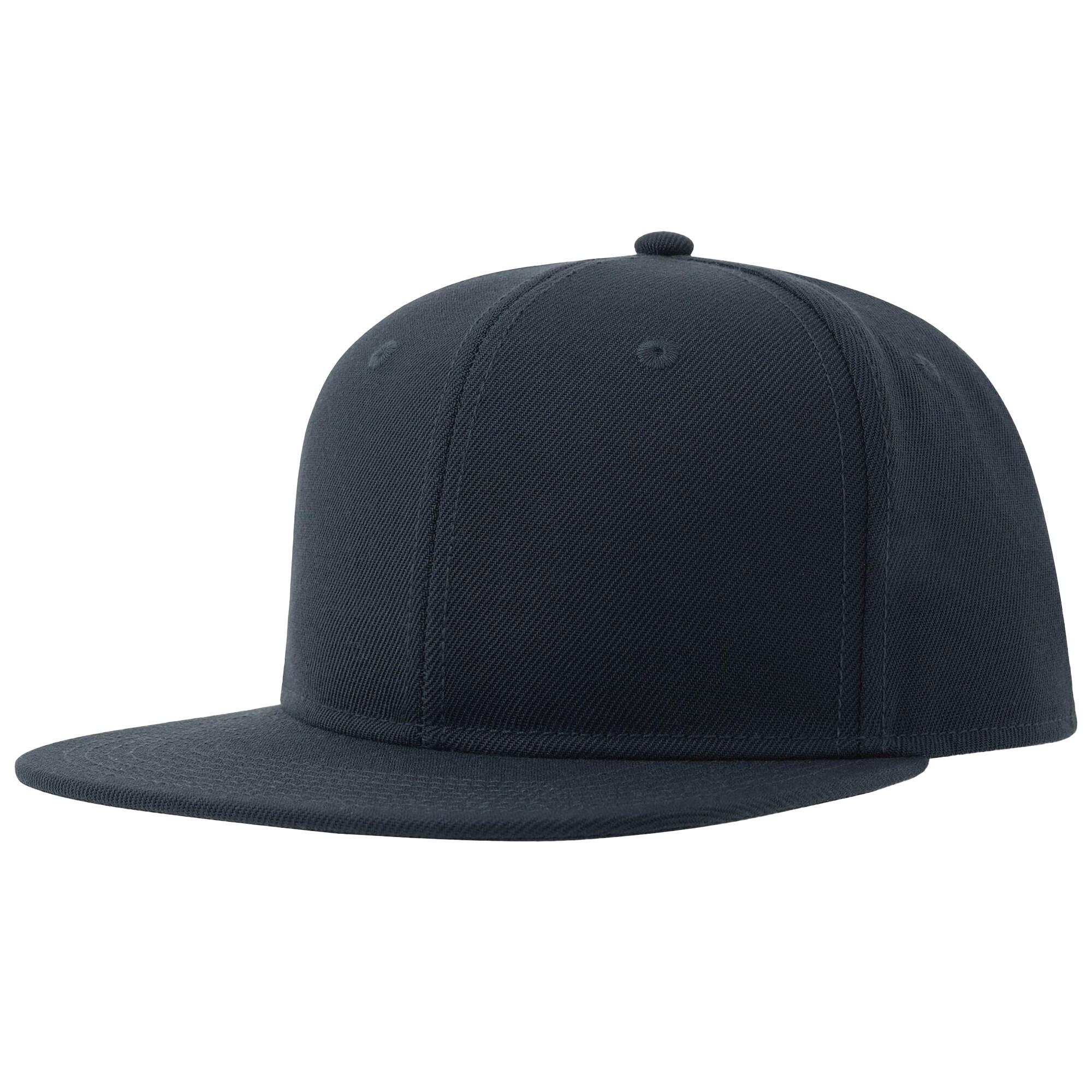 ATLANTIS Unisex Adult 6 Panel Flat Peak Baseball Cap (Navy)