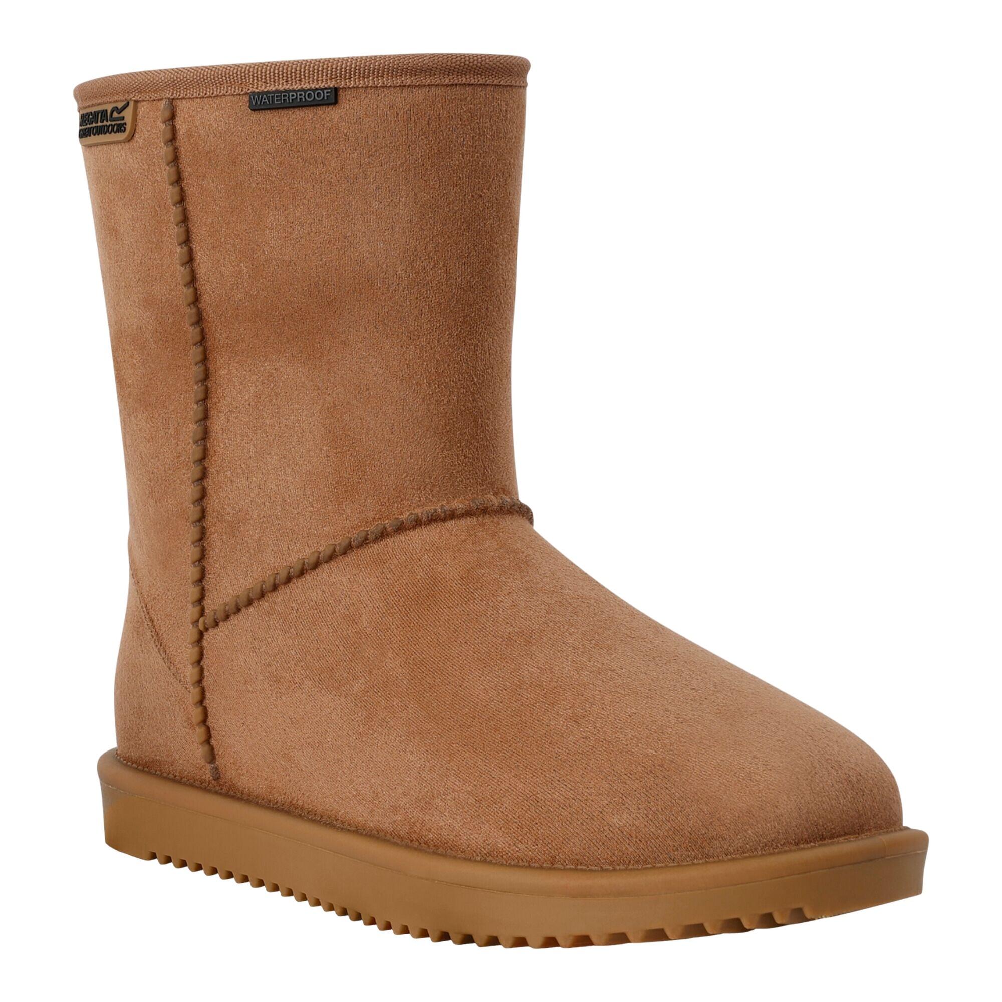 REGATTA Womens/Ladies Risely Waterproof Faux Fur Lined Winter Boots (Burnt Tan)