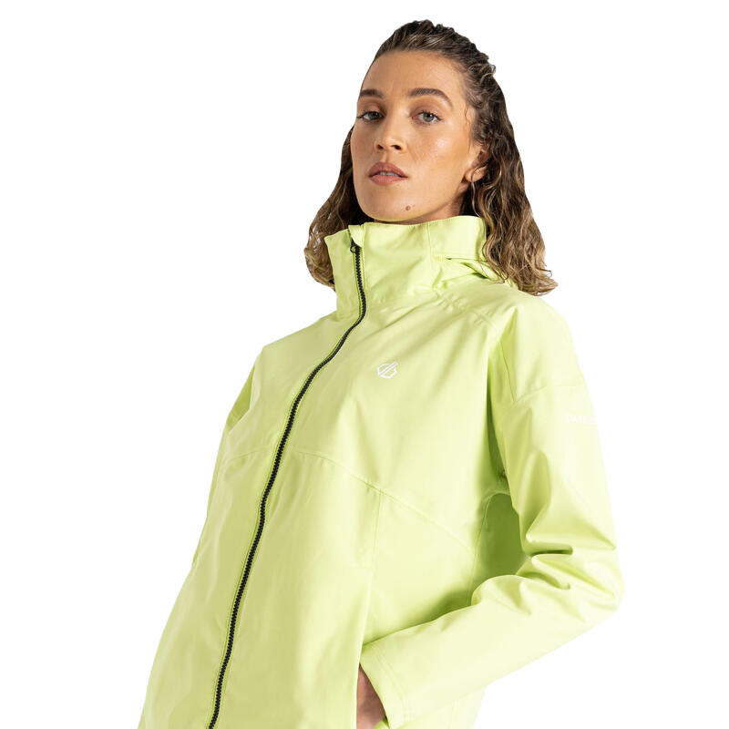 Chaqueta Impermeable Trail para Mujer Verde Fuerte