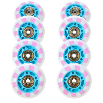 8x led-lichtgevende wieltjes + caramell pu-rollagers