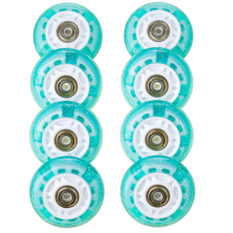 8x Świecące kółka LED do rolek RAVEN Isla Mint 70mm PU