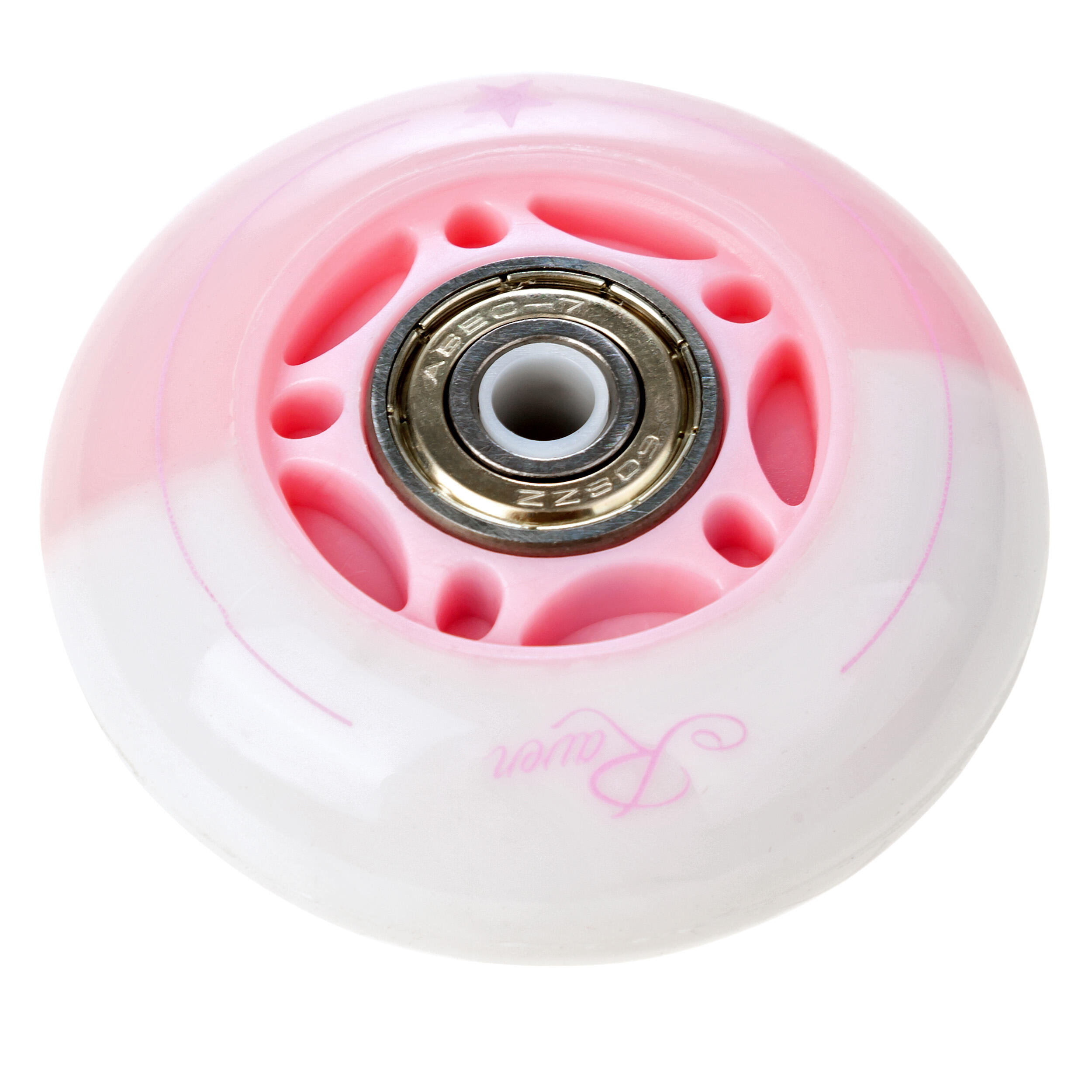 4x Świecące kółka LED + łożyska do rolek Raven Etta White/Pink 64mm PU 2/5