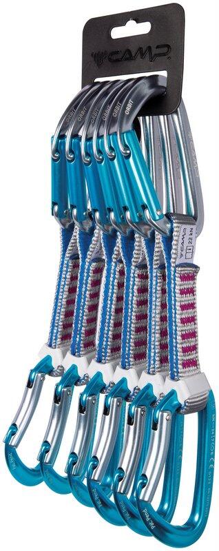 Dégaines CAMP Orbit Express KS pack 6 12 cm boucle nylon 16 mm gris bleu fuchsia 1/3