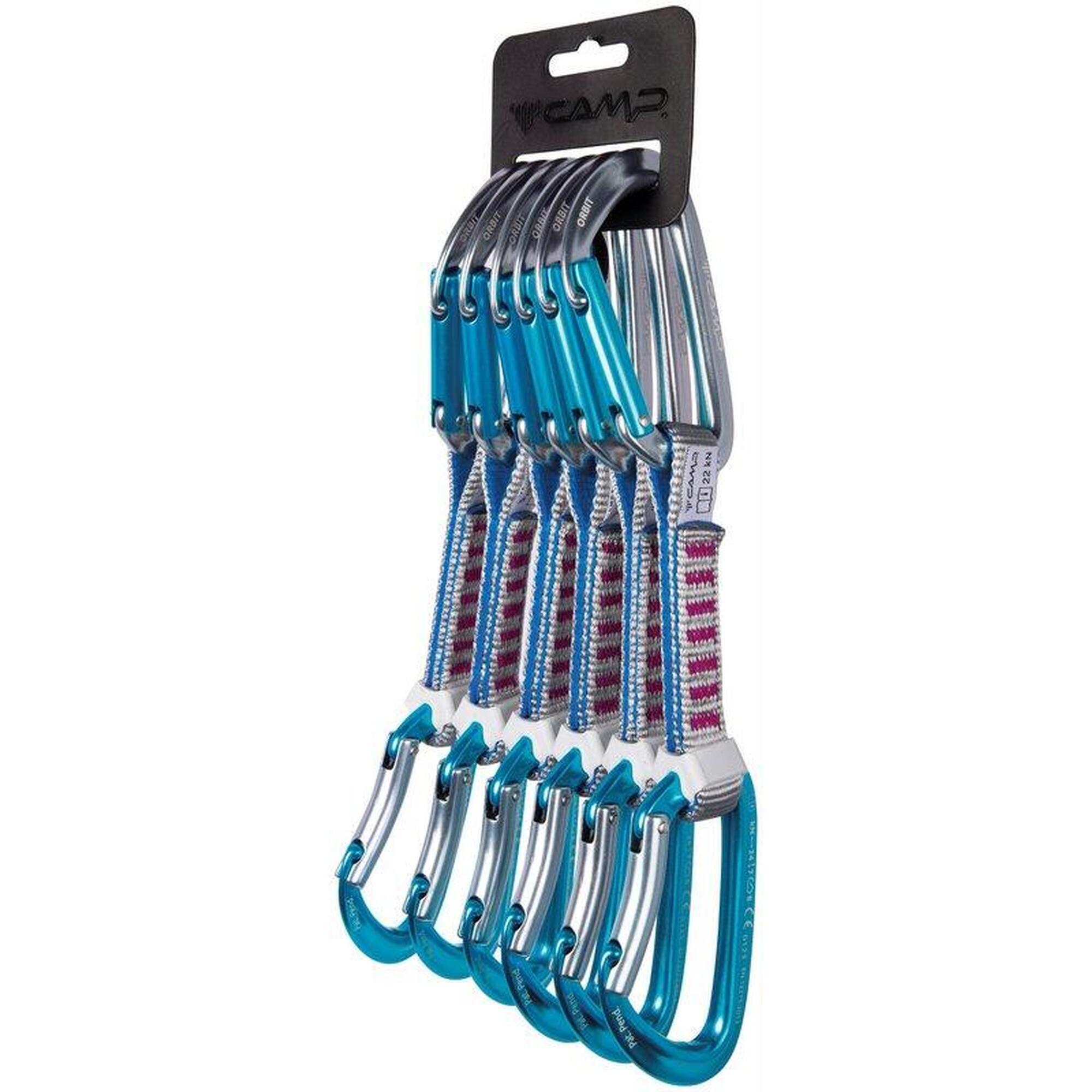 Camp - Dégaines Camp Orbit Express Ks Pack 6 12 Cm Boucle Nylon 16 Mm Gris Bleu Fuchsia - Dégaine - Rose - No Size - Decathlon
