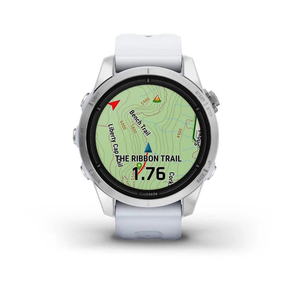 Garmin epix Gen 2 Pro Standard Ed 42mm Smart Watch Silver w Whitestone Band