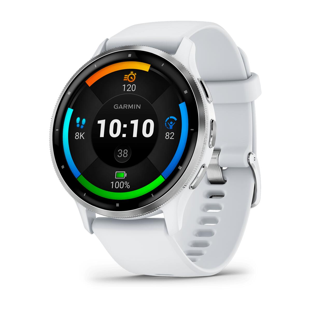 Garmin Venu® 3, Silver Stainless Steel Bezel with Whitestone Case