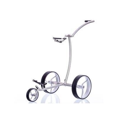 Elektro Golf Trolley walker Edelstahl. Lithium Akku. Bergabfahrbremse