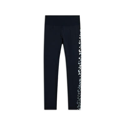 Leggings 7/8 vita alta a contrasto e stampa argento