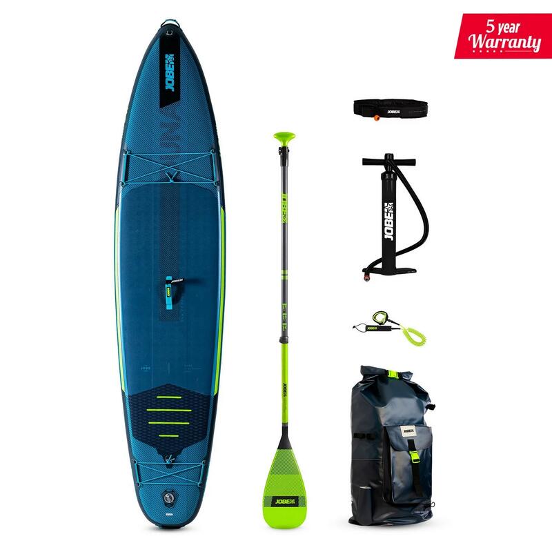 Aero Duna SUP Board 11.6 Package Steel Blue with Fiberglass Paddle Lime