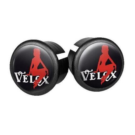 Zaślepki kierownicy Velox Pin-up (2 szt.) - Czarny