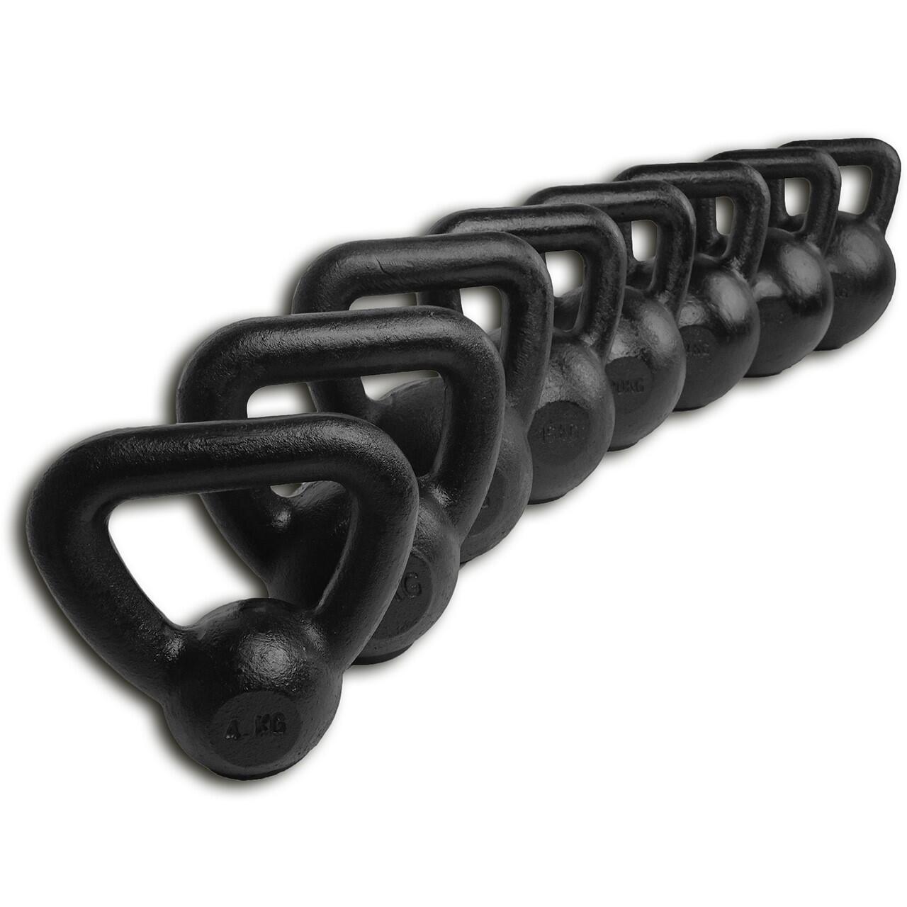 SPOKEY Scales LUX Kettlebell 12 Kg – Gusseisen Mit Gummibeschichtung & Chromgriff Für Krafttraining