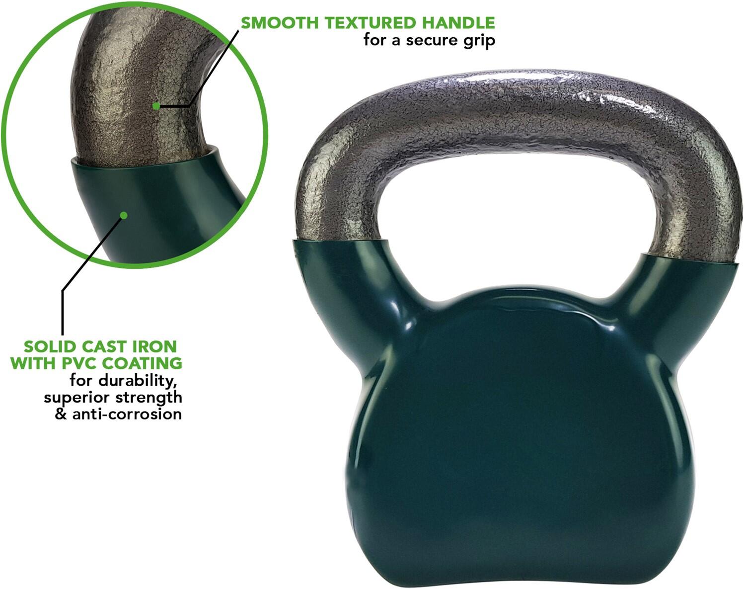 Kettlebell - Cloche de bouilloire - Vinyle - 8 kg - Vert 4/8
