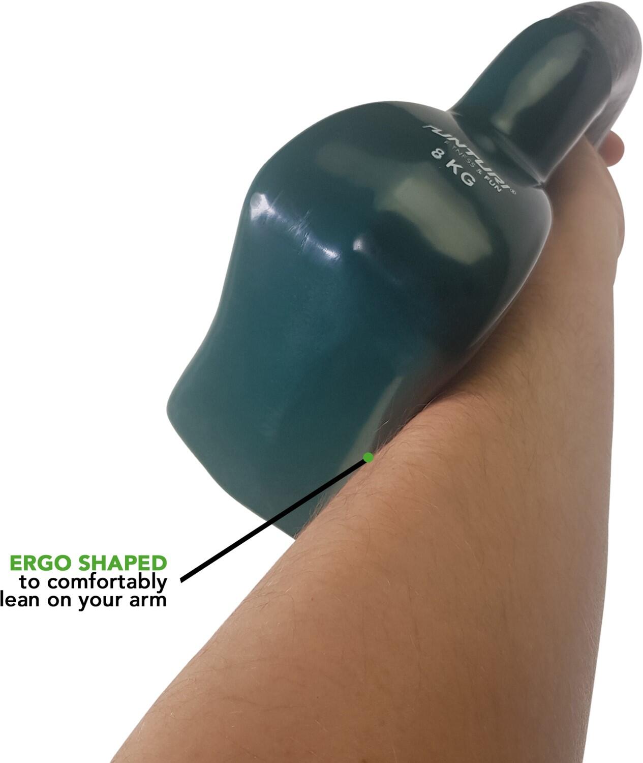 Kettlebell - Cloche de bouilloire - Vinyle - 8 kg - Vert 5/8