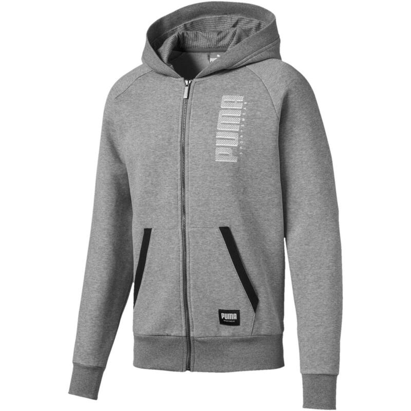 Capuchon Puma Athletics Fz Hoodie Fl, Grijs, Mannen