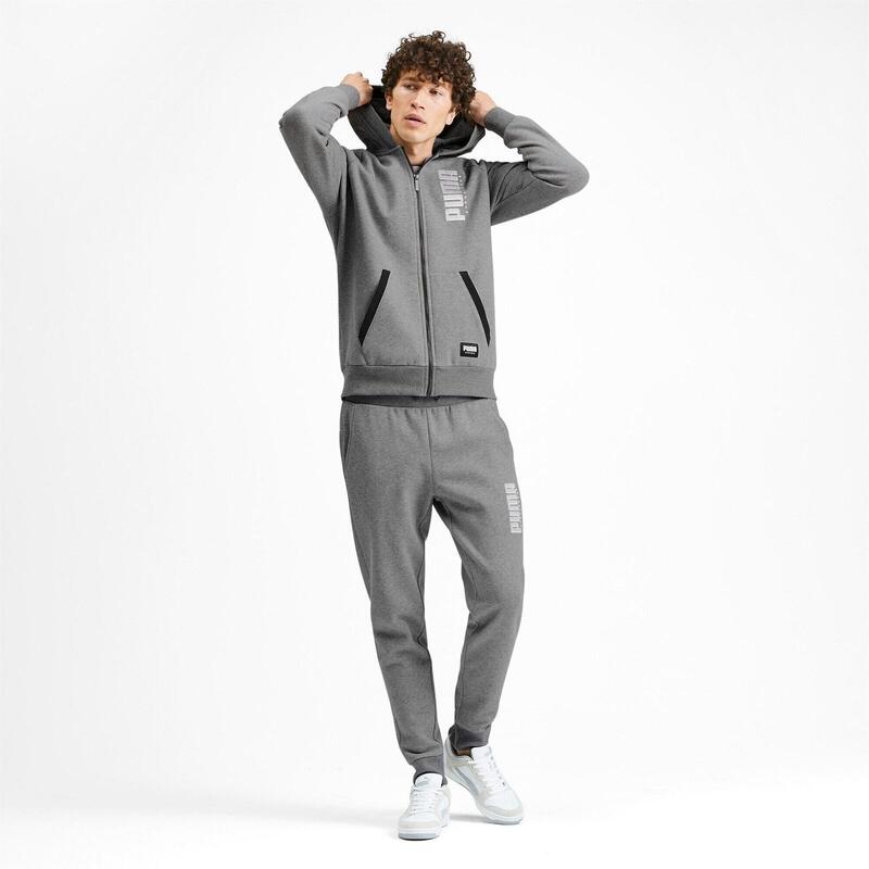 Capuchon Puma Athletics Fz Hoodie Fl, Grijs, Mannen