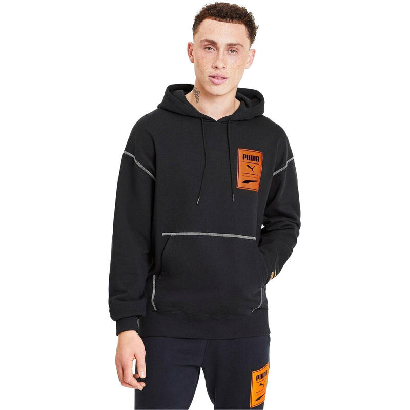 Pulóver Puma Recheck Pack Graphic Hoodie, Fekete, Férfiak