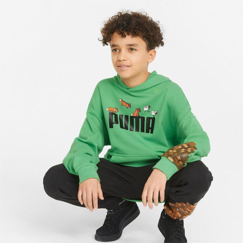 Felpe fitness bambino Hood Puma X Minecraft, Green