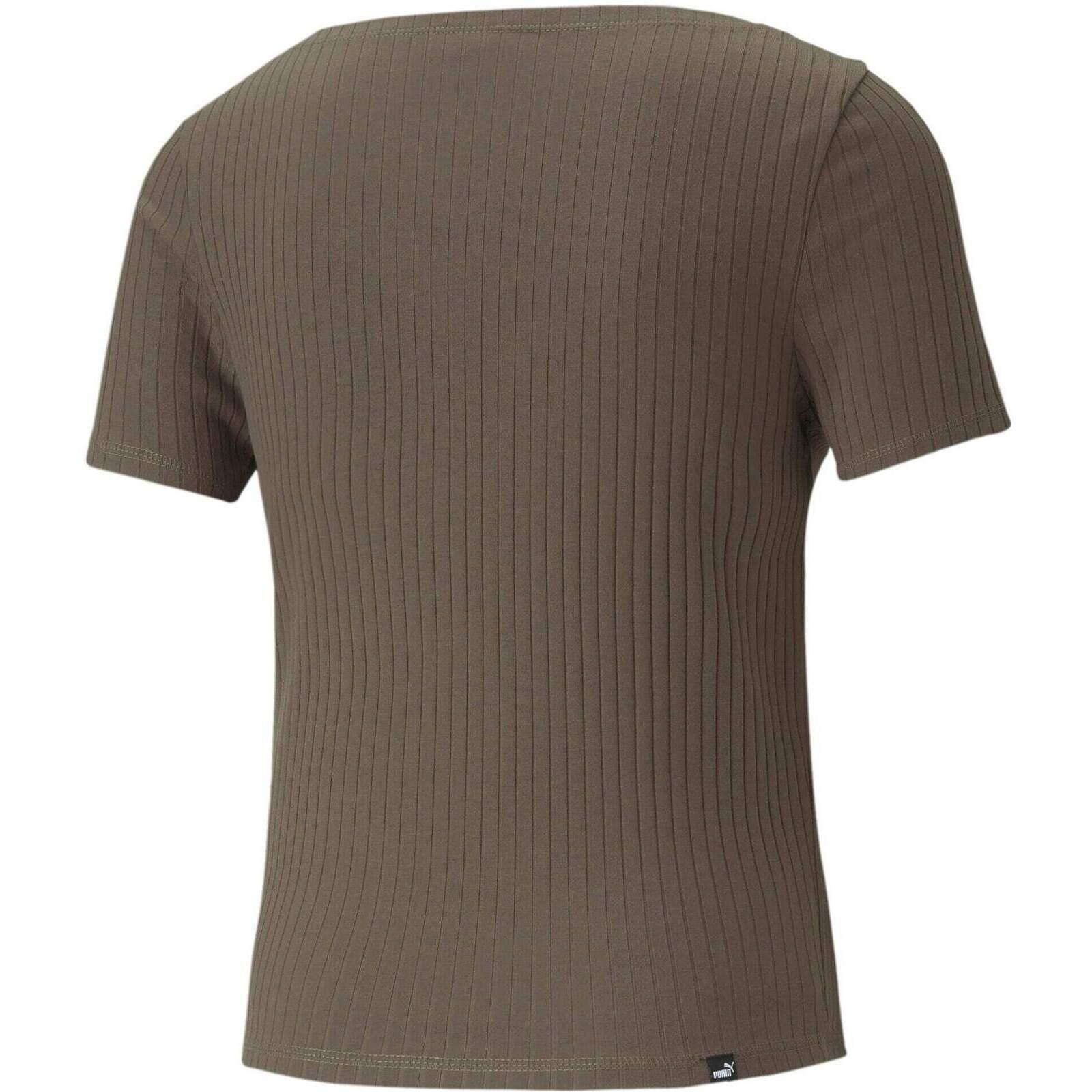 T-shirt Puma Ribbed Slim, Vert, Femmes 5/5