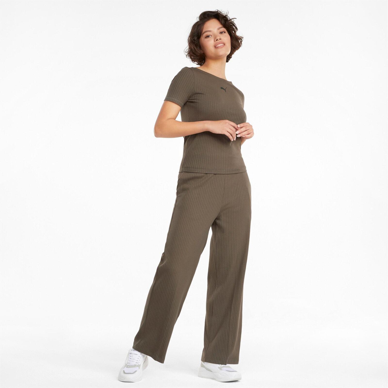 T-shirt Puma Ribbed Slim, Vert, Femmes 3/5