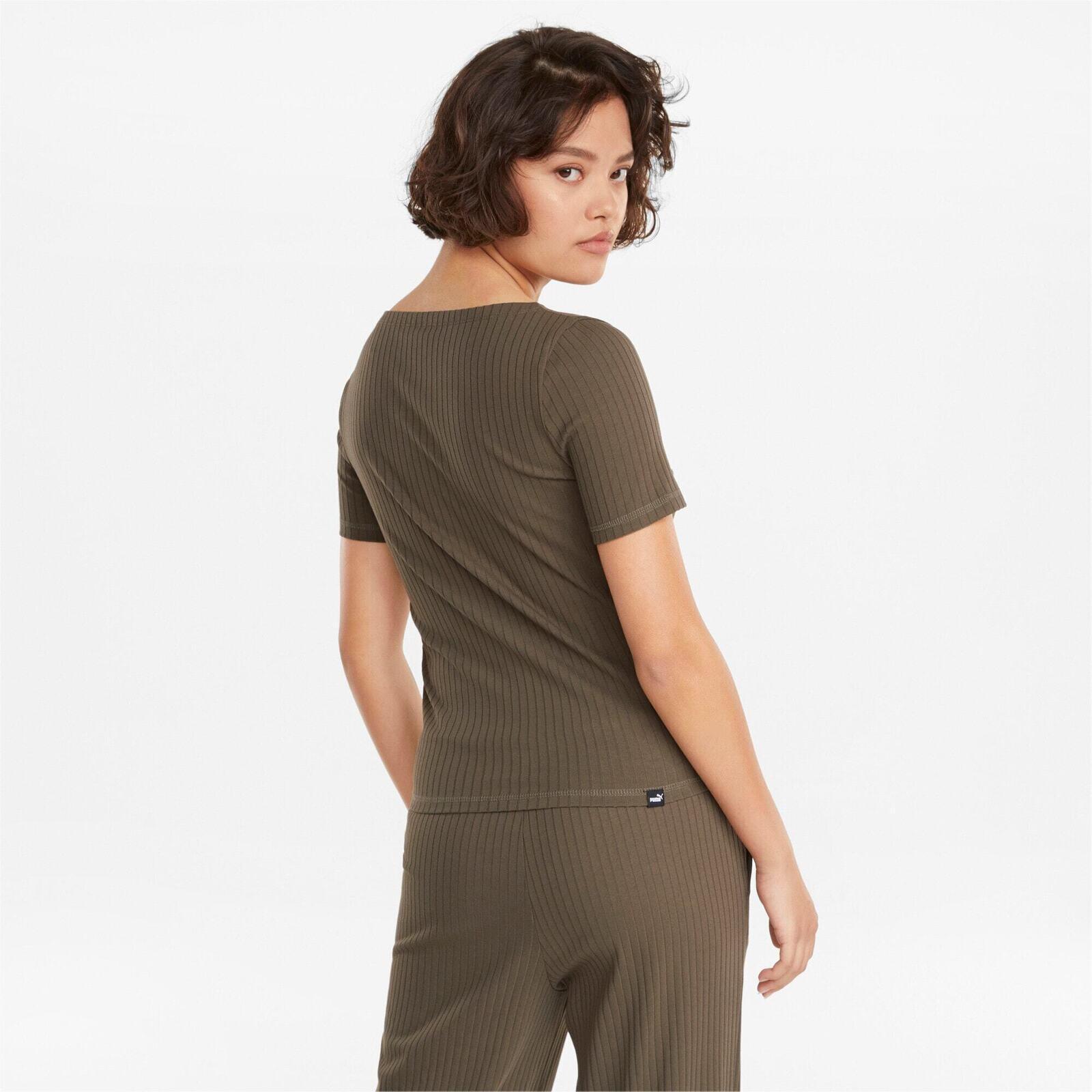 T-shirt Puma Ribbed Slim, Vert, Femmes 2/5