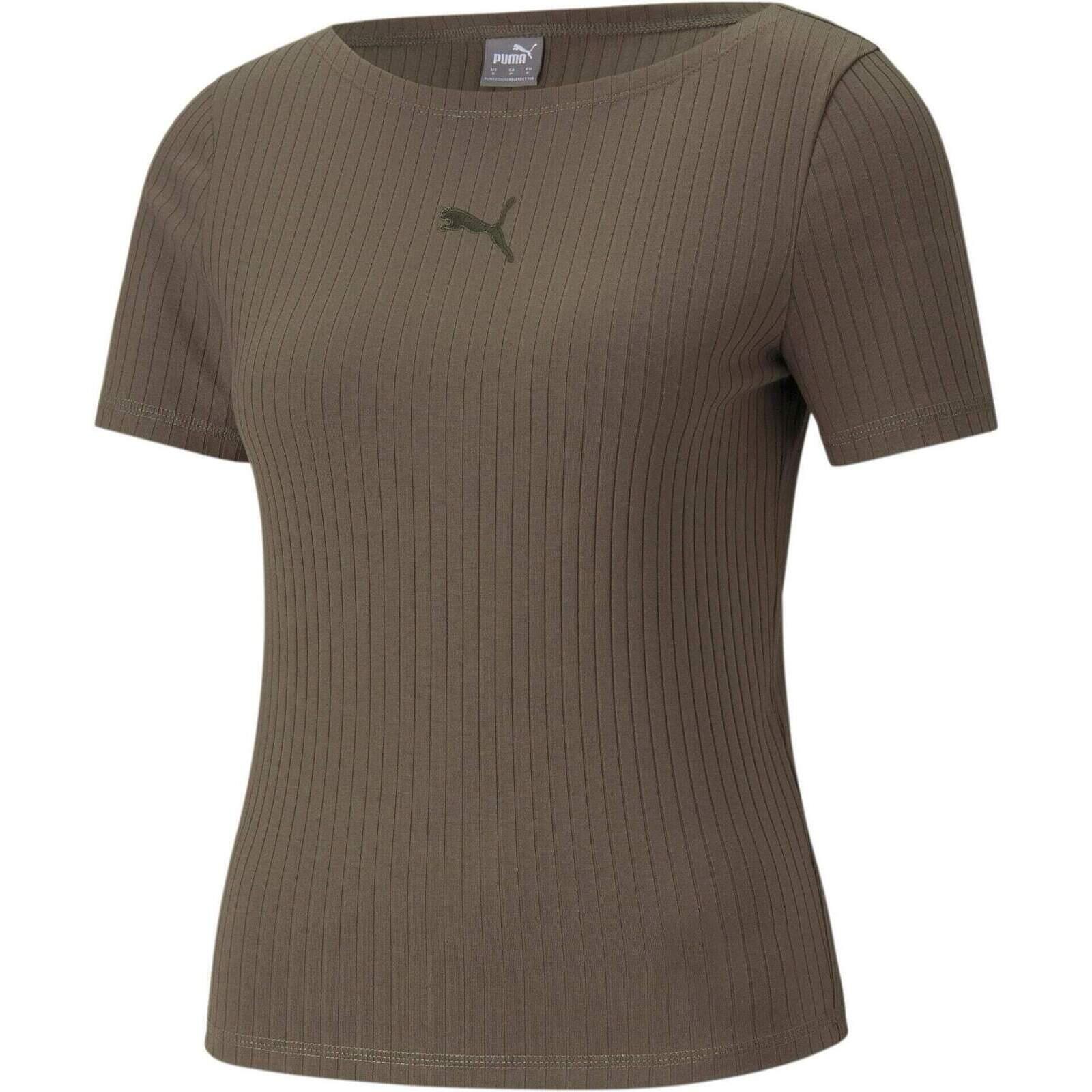 T-shirt Puma Ribbed Slim, Vert, Femmes 4/5