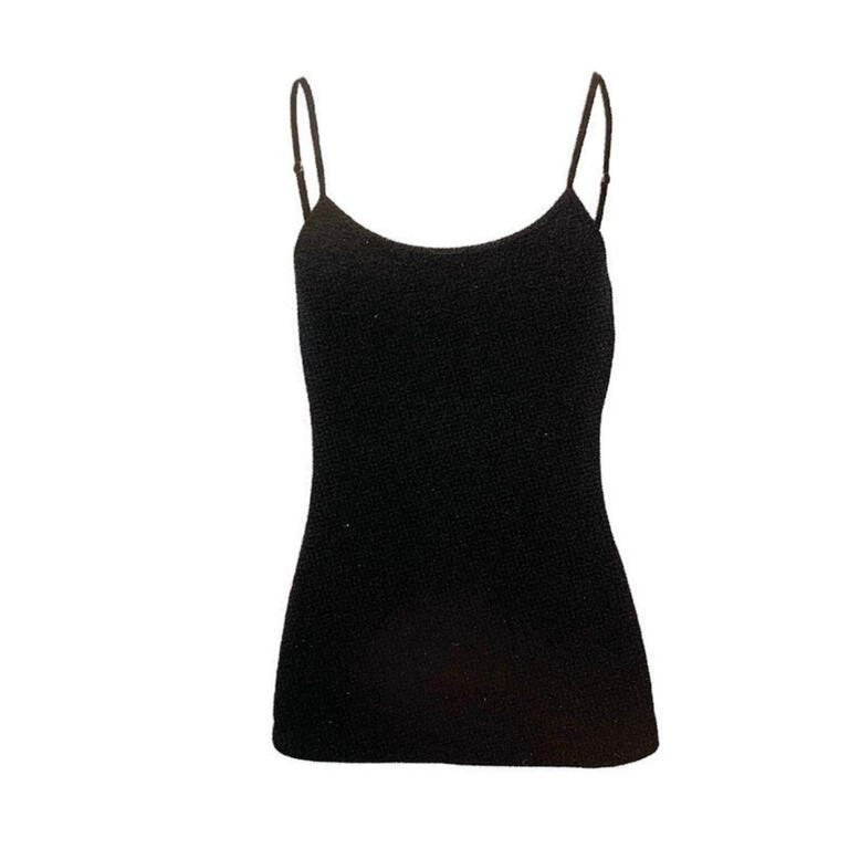 Merino Skins Ladies Camisole Merino Wool Thermal Underwear Top Warm Cami Black