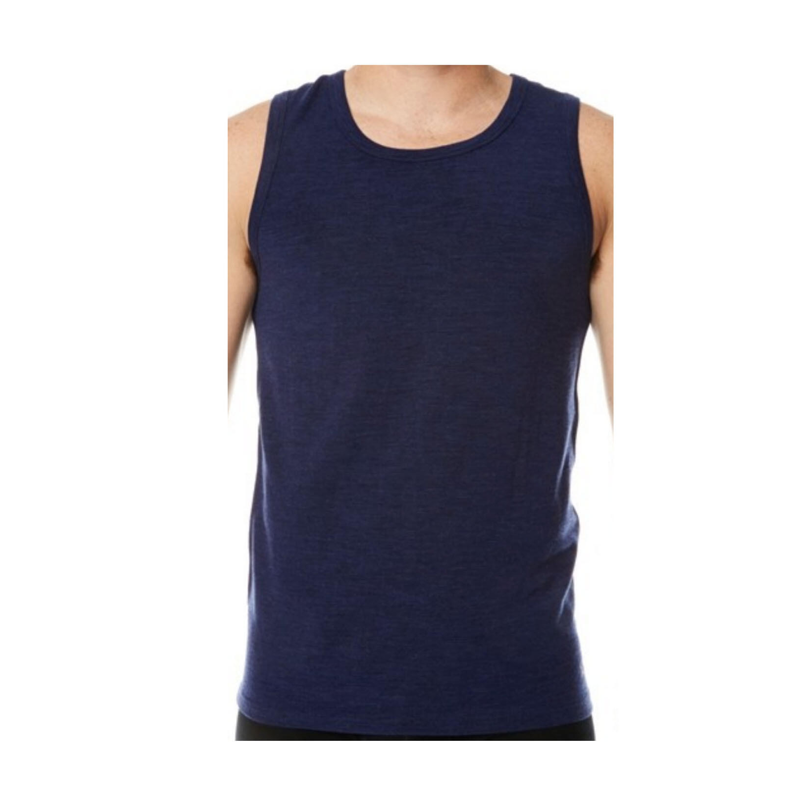 MERINO SKINS Mens Thermal Tank Top Thermals Warm Winter Base Layer - Navy