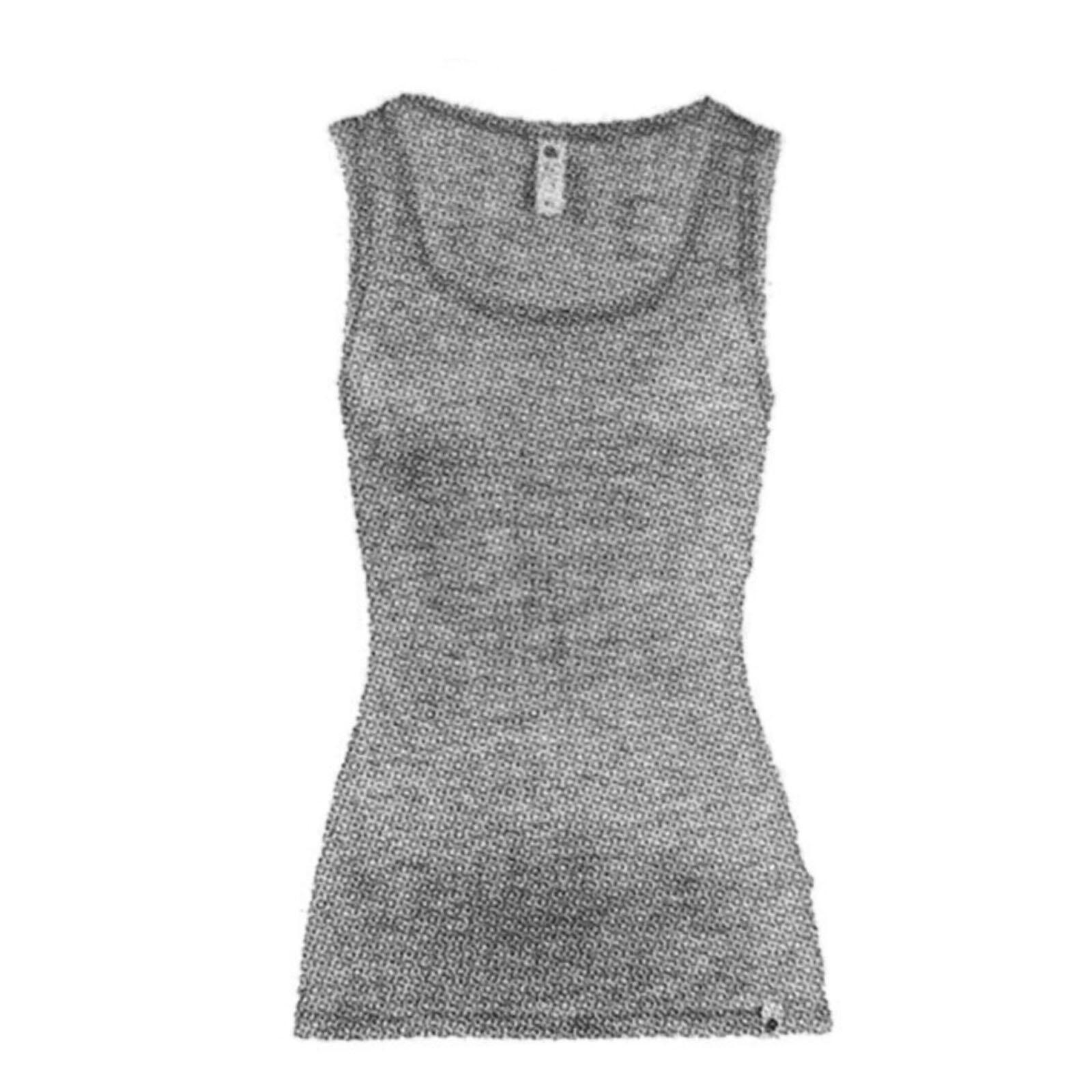MERINO SKINS Wool Blend Ladies Verona Round Neck Thermal Top Tank - Soft Grey