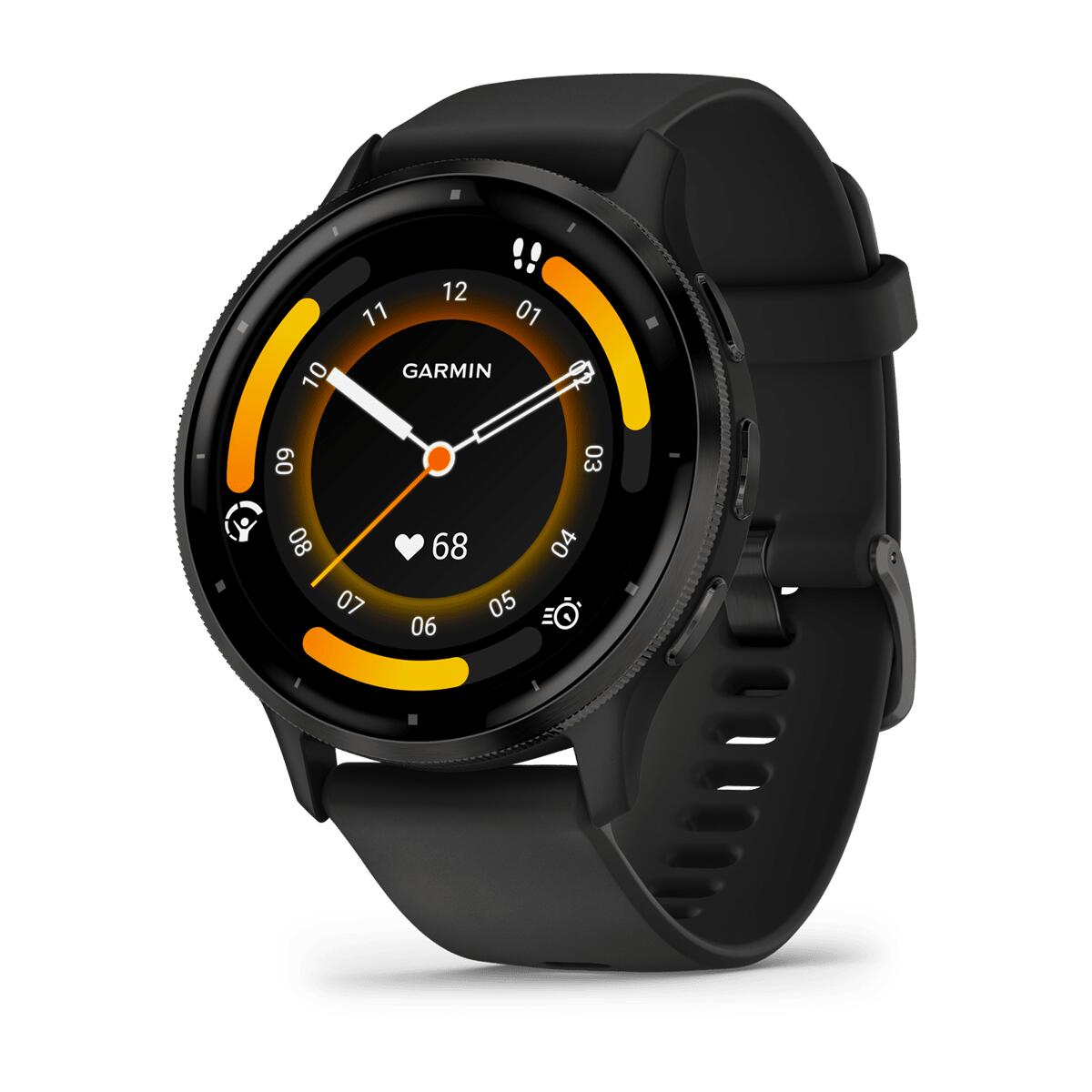 Garmin Venu® 3, Slate Stainless Steel Bezel with Black Case